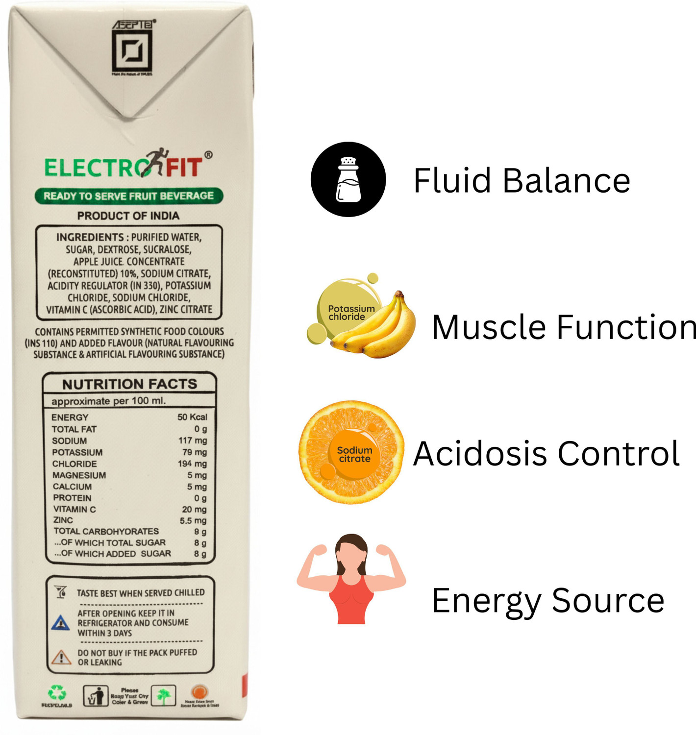 Image of ELECTRO FIT Ready to Drink Fruit Beverage Sport Energy Drink Enrich Electrolytes and Zink Sports Drink