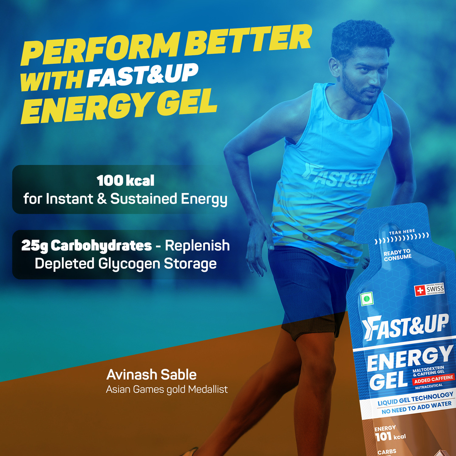 Image of FAST&UP Energy Gels - Unique Liquid-Gel Technology for Instant Performance Boost Sports Drink
