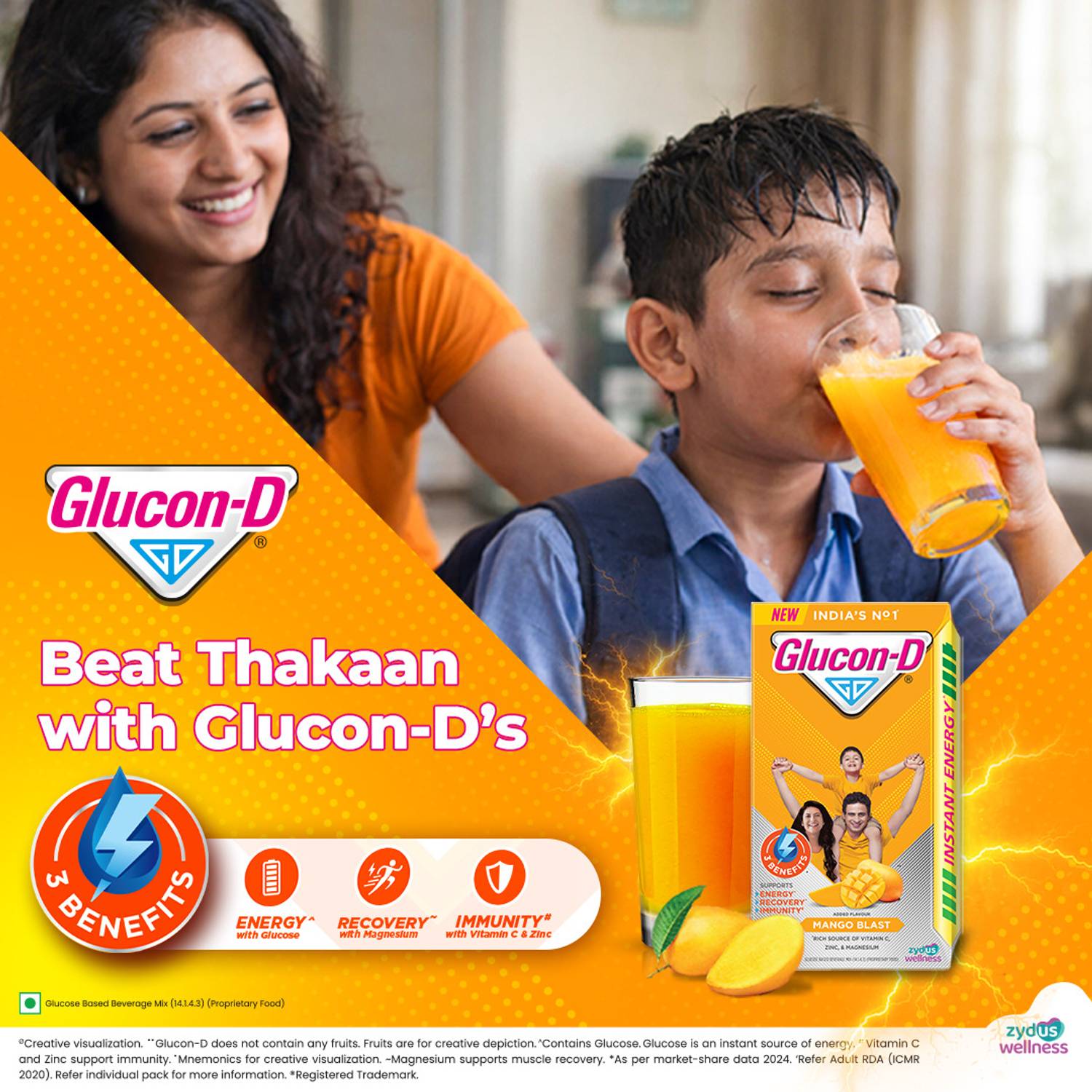 GLUCON-D Mango Blast Sports Drink - Image 3