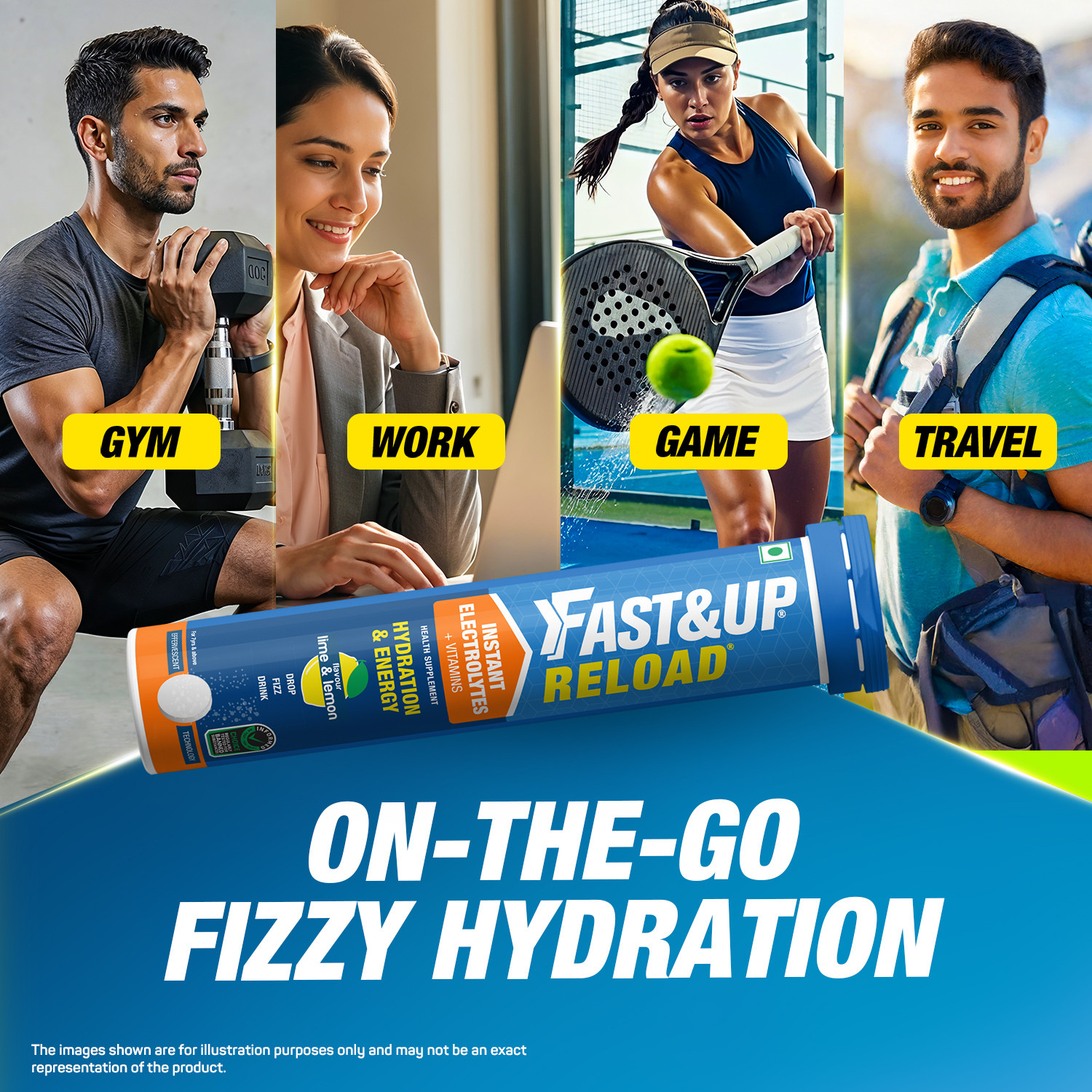 Image of FAST&UP Reload Low Sugar Energy drink, 5 Essential Electrolytes + Vitamins Energy Drink