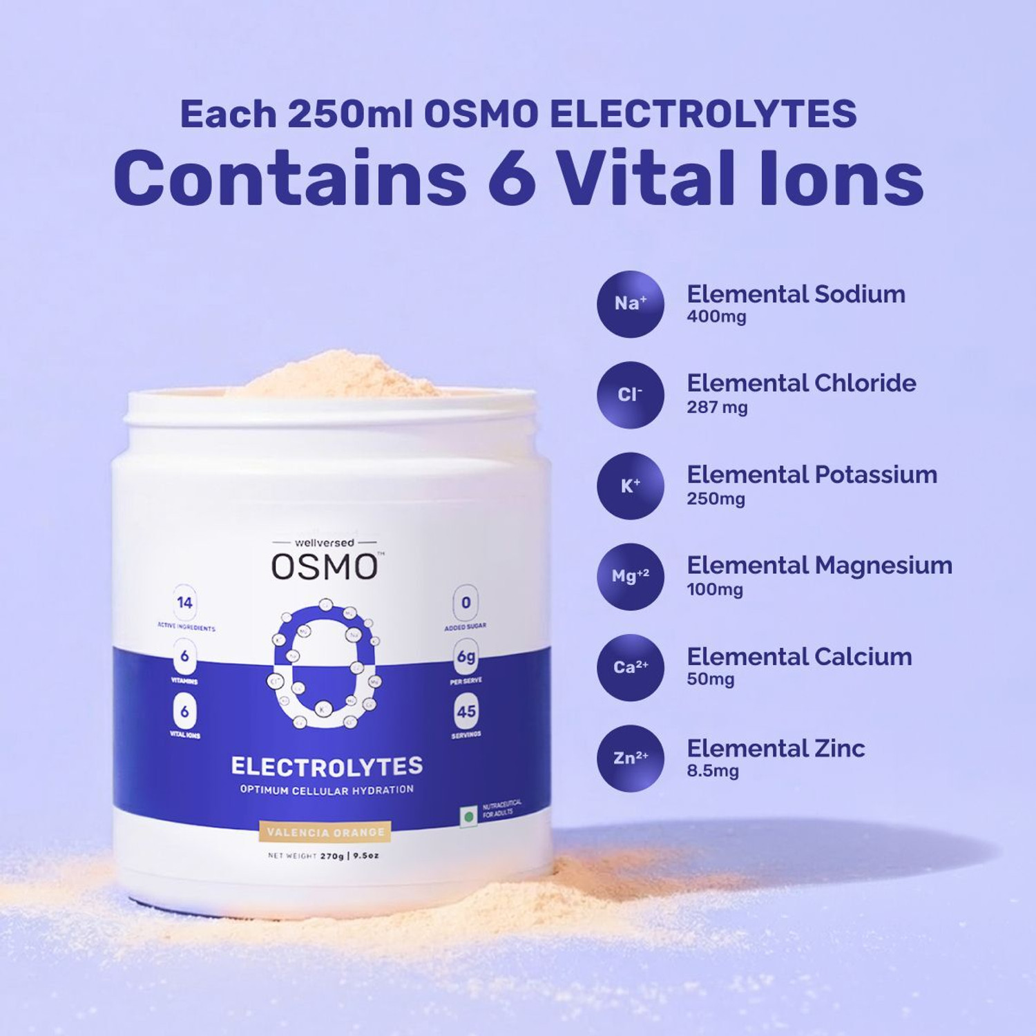 Image of Wellversed OSMO Electrolyte Blend with Taurine & Vitamins | Cramp Relief and Rapid Hydration Drink