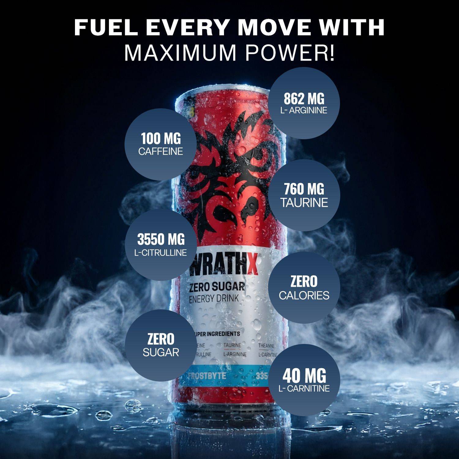 MUSCLEBLAZE WrathX Energy Drink 760mg Taurine, 40mg L-Carnitine - Image 4