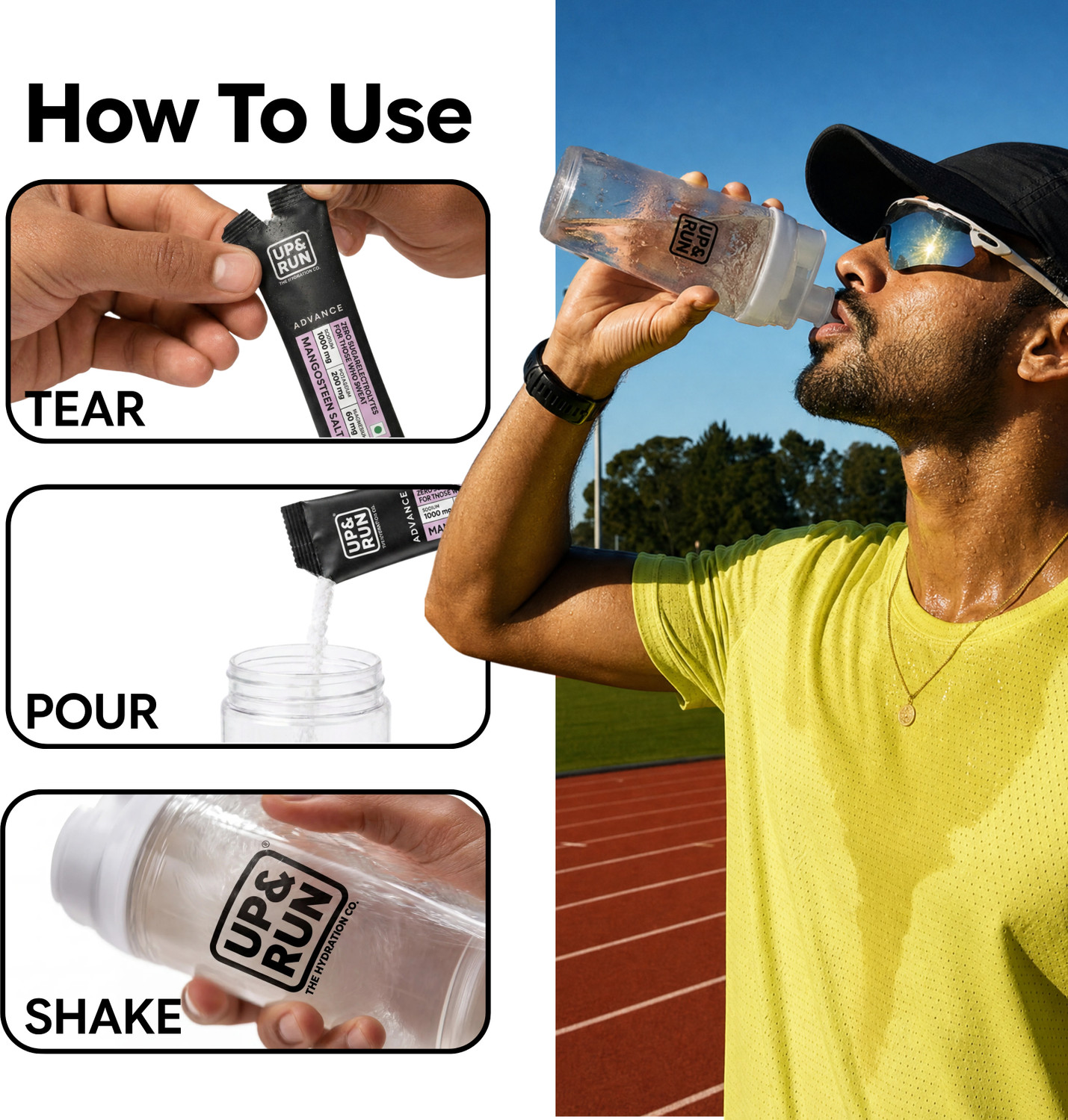 Image of UP&RUN Advance 1000mg Sodium Electrolyte for Adults | Zero Caffeine & No Added Sugar Hydration Drink