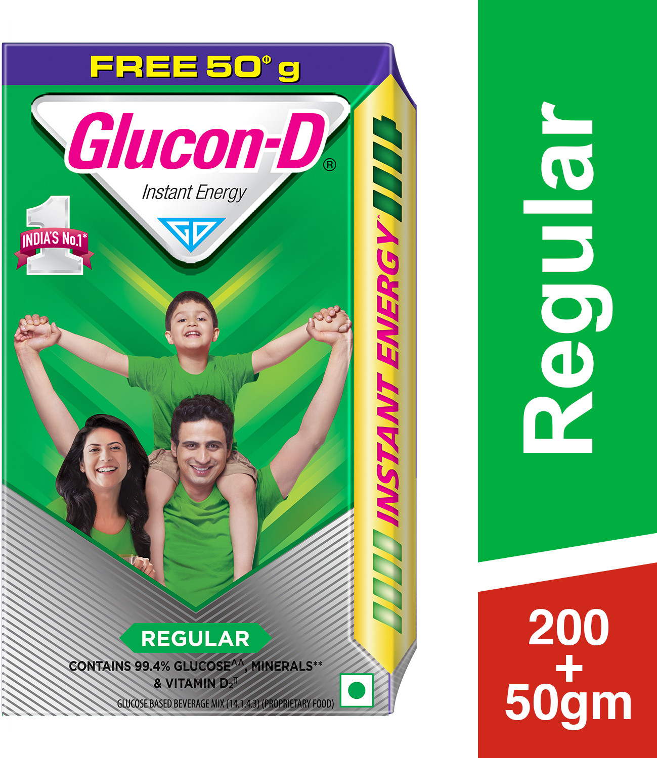 Image of GLUCON-D Regular Glucose Powder, Refill Extra 50 g Free Sports Drink
