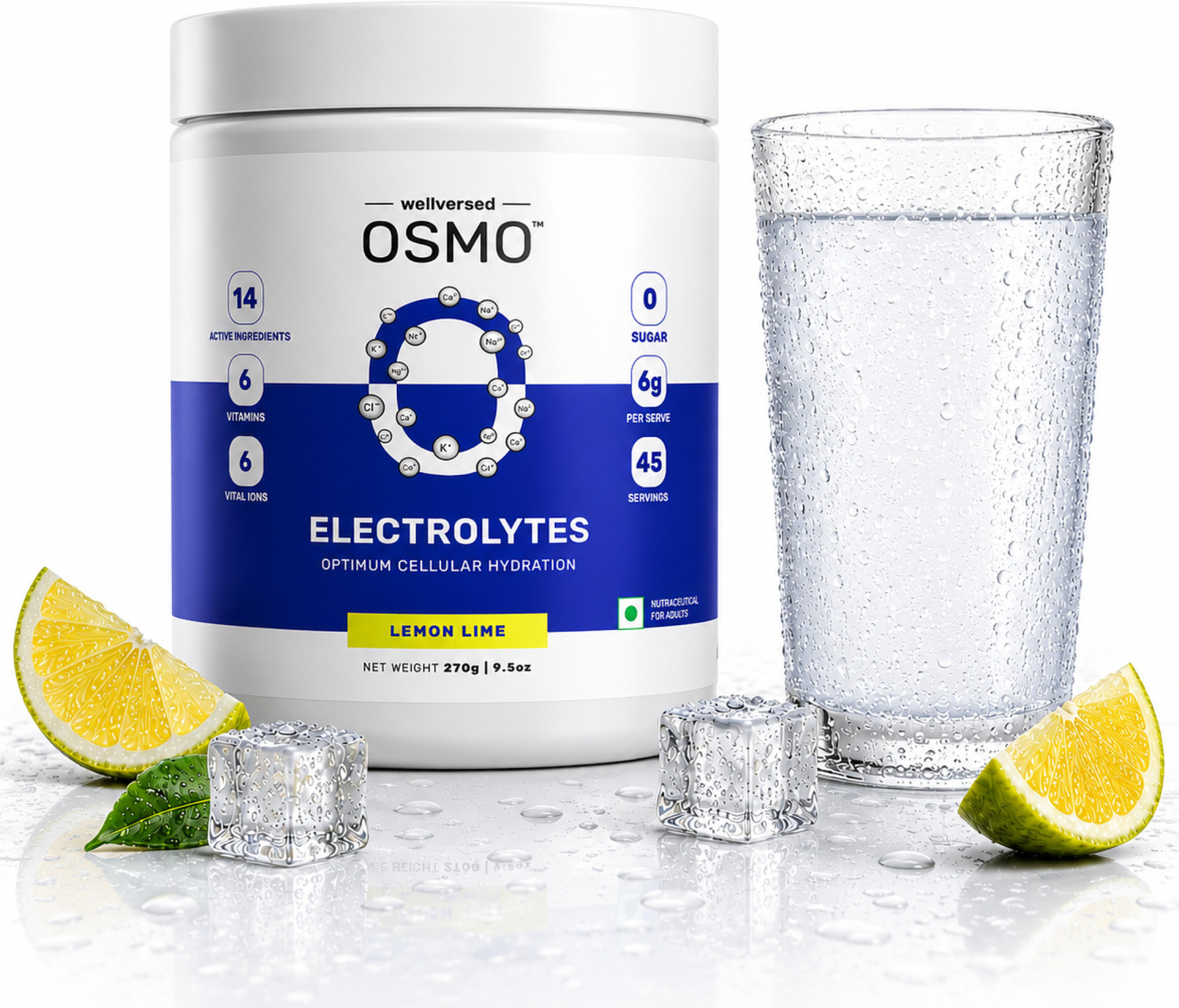 Image of Wellversed OSMO Electrolyte Blend with Taurine & Vitamins | Cramp Relief and Rapid Hydration Drink
