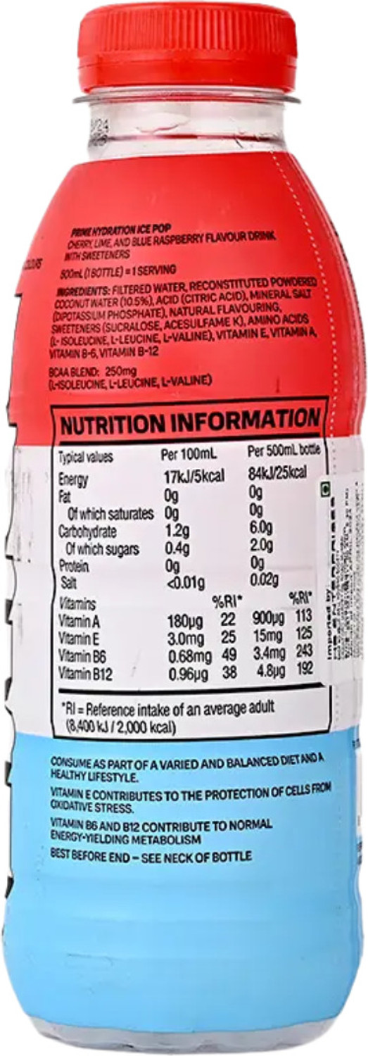 Image of Prime HYDRATION ICE POP DRINK 16.9 fl oz e Hydration Drink Hydration Drink