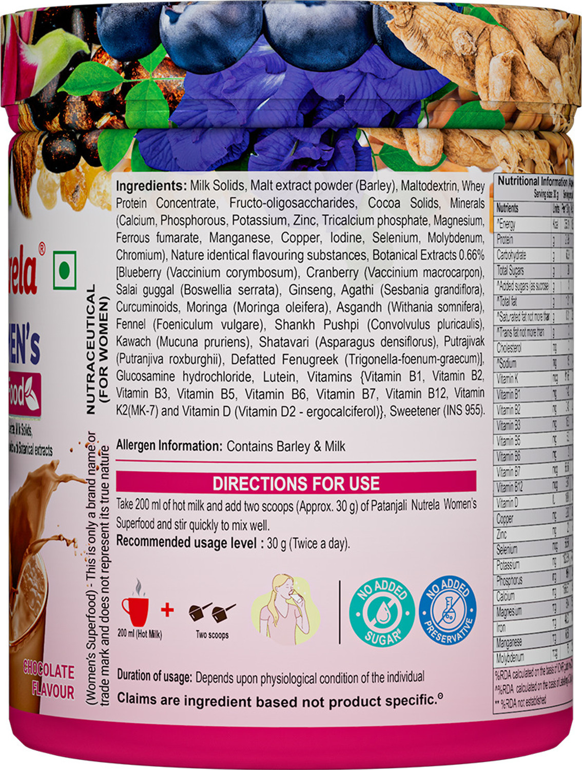 Image of PATANJALI Superfood for Women| Whey Protein Powder| Everyday Supports Bone & Muscle Health Nutrition Drink
