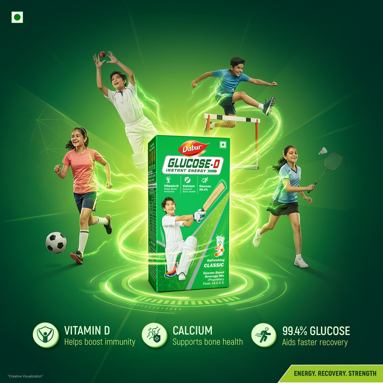 Image of Dabur Glucose D Instant Energy Drink (Carton Powder) Sports Drink