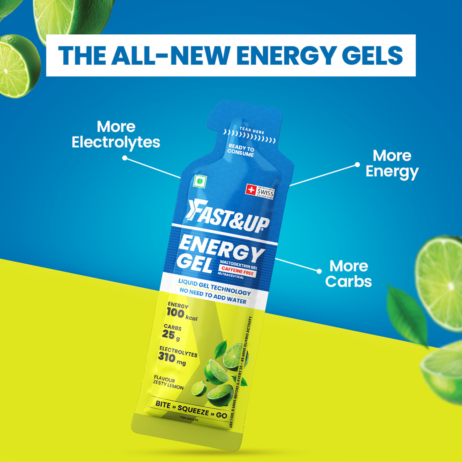 Image of FAST&UP Energy Gels - Unique Liquid-Gel Technology for Instant Performance Boost Sports Drink