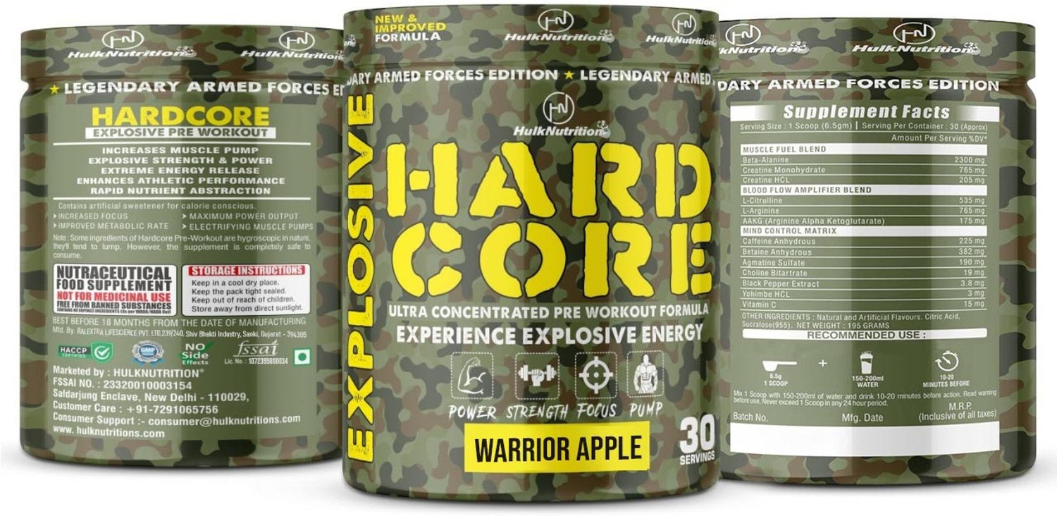 Image of Hulk Nutrition Explosive Pre Workout For Energy, Muscle Pump, Strength, Focus & Endurance Sports Drink