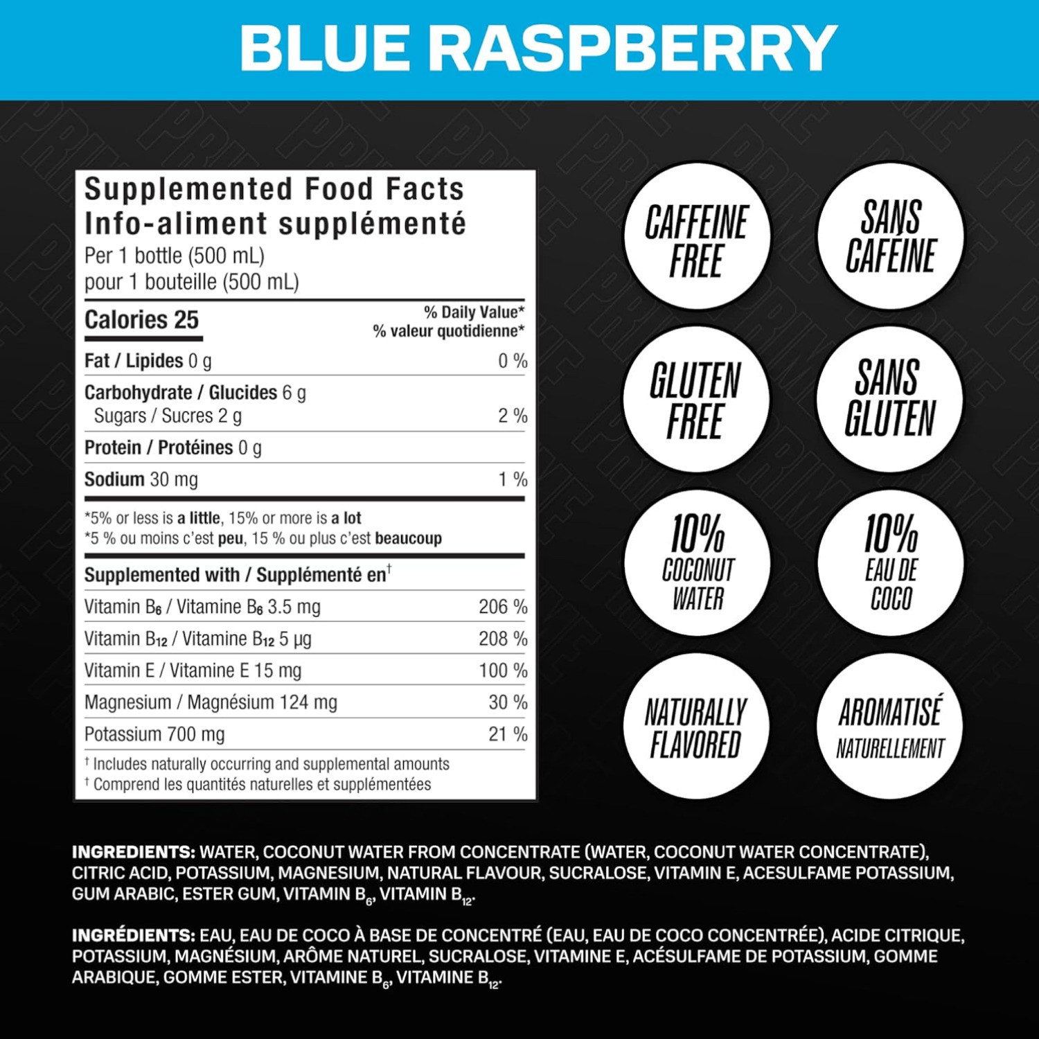 Image of Prime Blue Raspberry 16.9 Fl Oz Hydration Drink Hydration Drink
