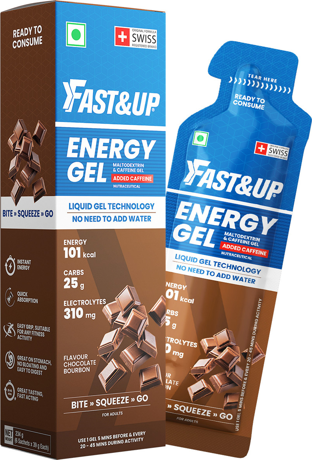 Image of FAST&UP Energy Gels - Unique Liquid-Gel Technology for Instant Performance Boost Sports Drink