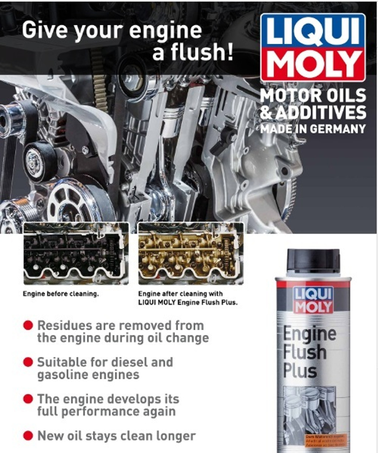 Image of Liqui Moly 8374 ENGINE FLUSH PLUS Oil Flush and Treatment
