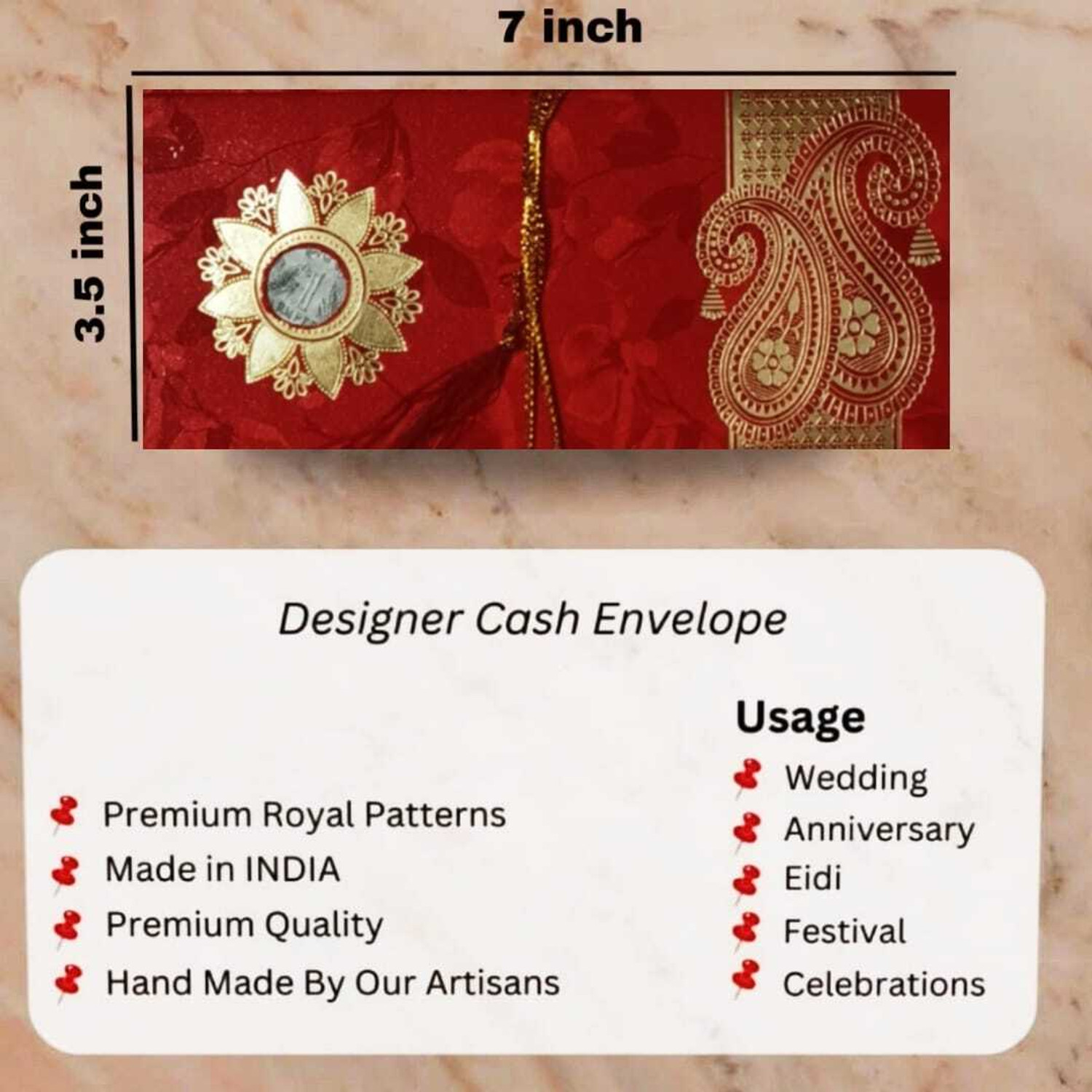 Image of STAR CREATION Premium 1 Rupee Coin Envelope Pack Of 50 Pcs Envelopes