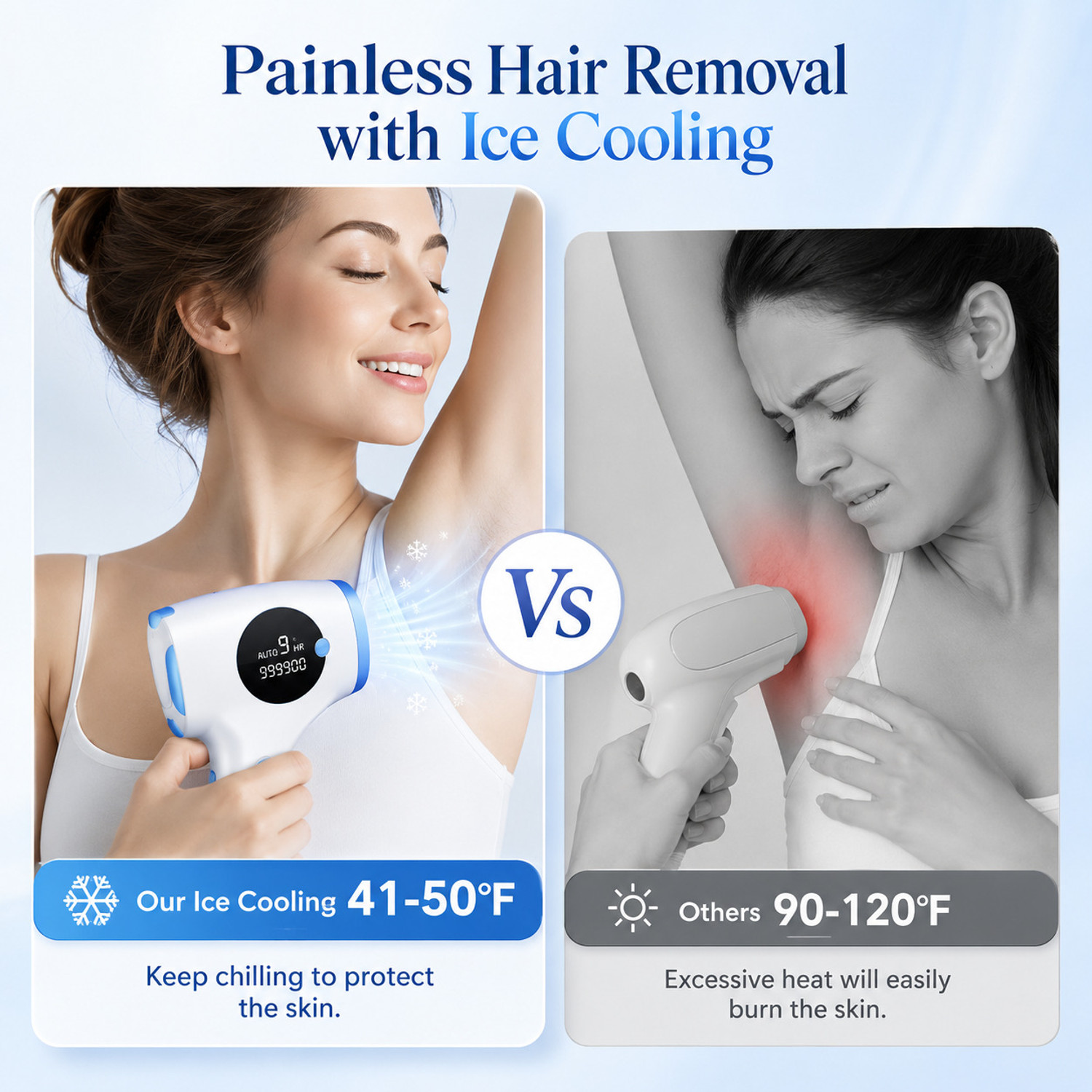 Image of Yuva Pulse IPL Laser Hair Remover for Unisex | Ice Cooling|Permanent Hair Removal in 8 Week