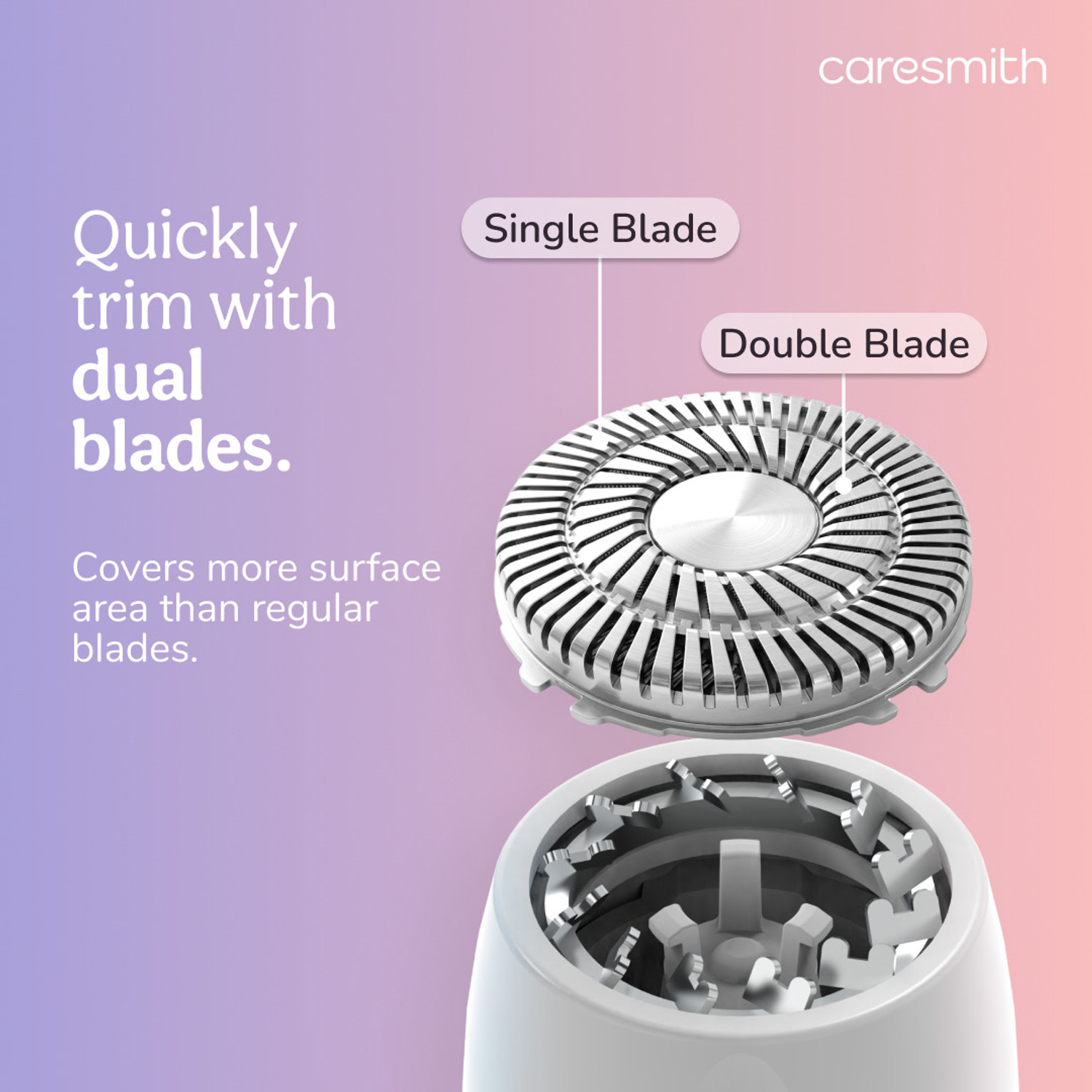 Image of caresmith FCS0159 Bloom Rechargeable Facial Hair Removal Machine & Eyebrow Trimmer Cordless Epilator (Purple)