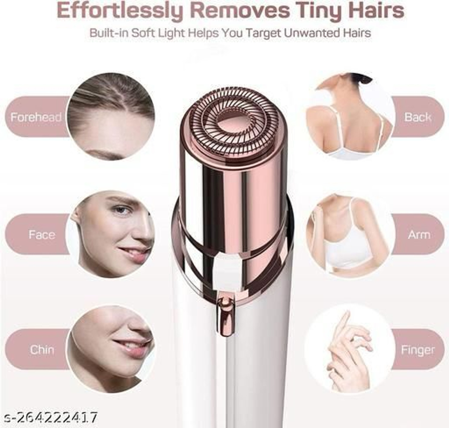 Image of Online mega mart Women's USB Flawless Facial Hair Remover - Painless & Gentle Cordless Epilator (White)