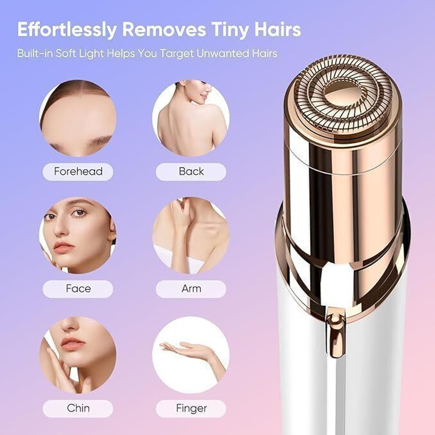 Image of HADDROK USB Rechargeable Facial Hair Remover for Women - Smooth, Painless Epilator IPL Laser Hair Remover