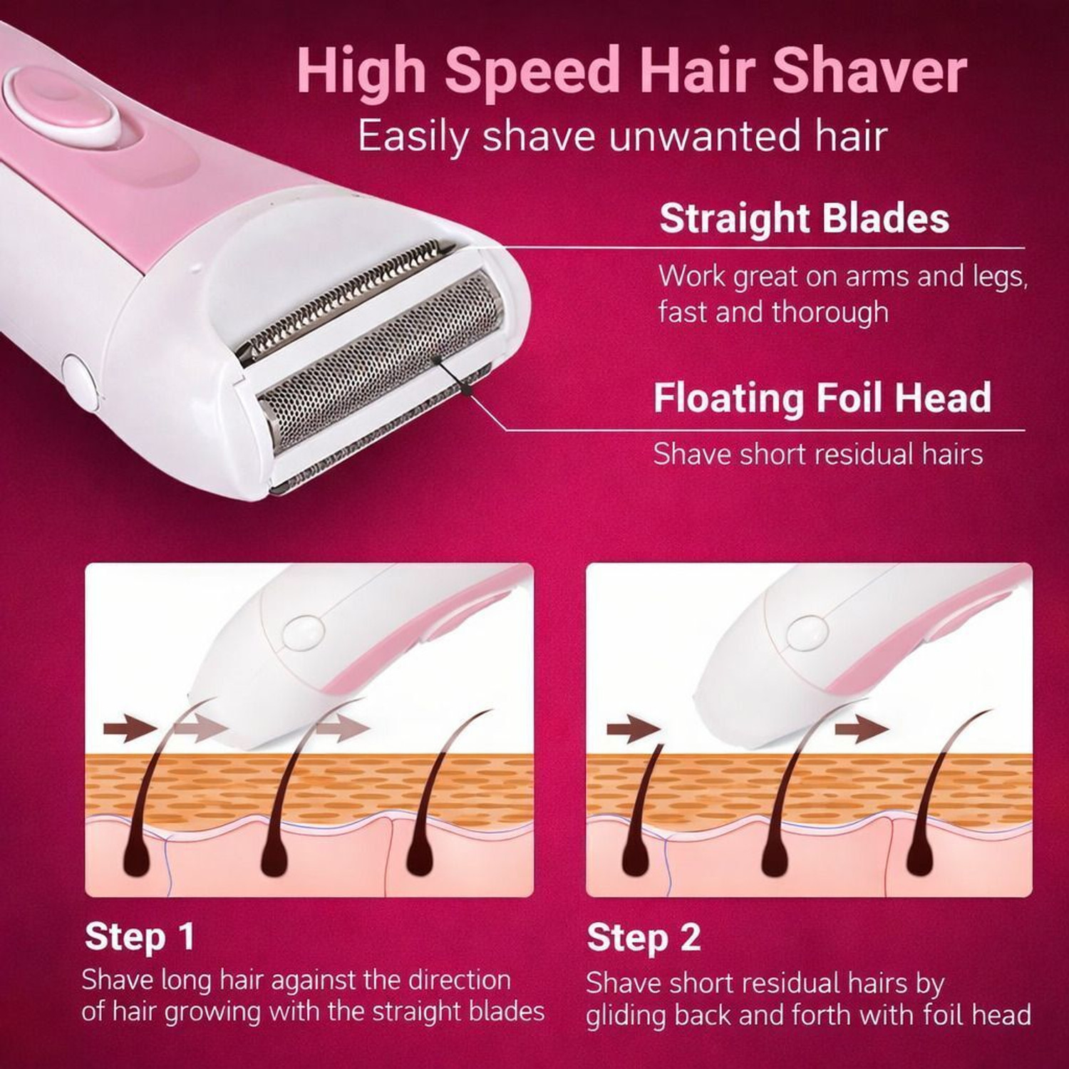 Image of Veenova Body Trimmer for Women | Full Body Hair Trimmer for Women Cordless Epilator