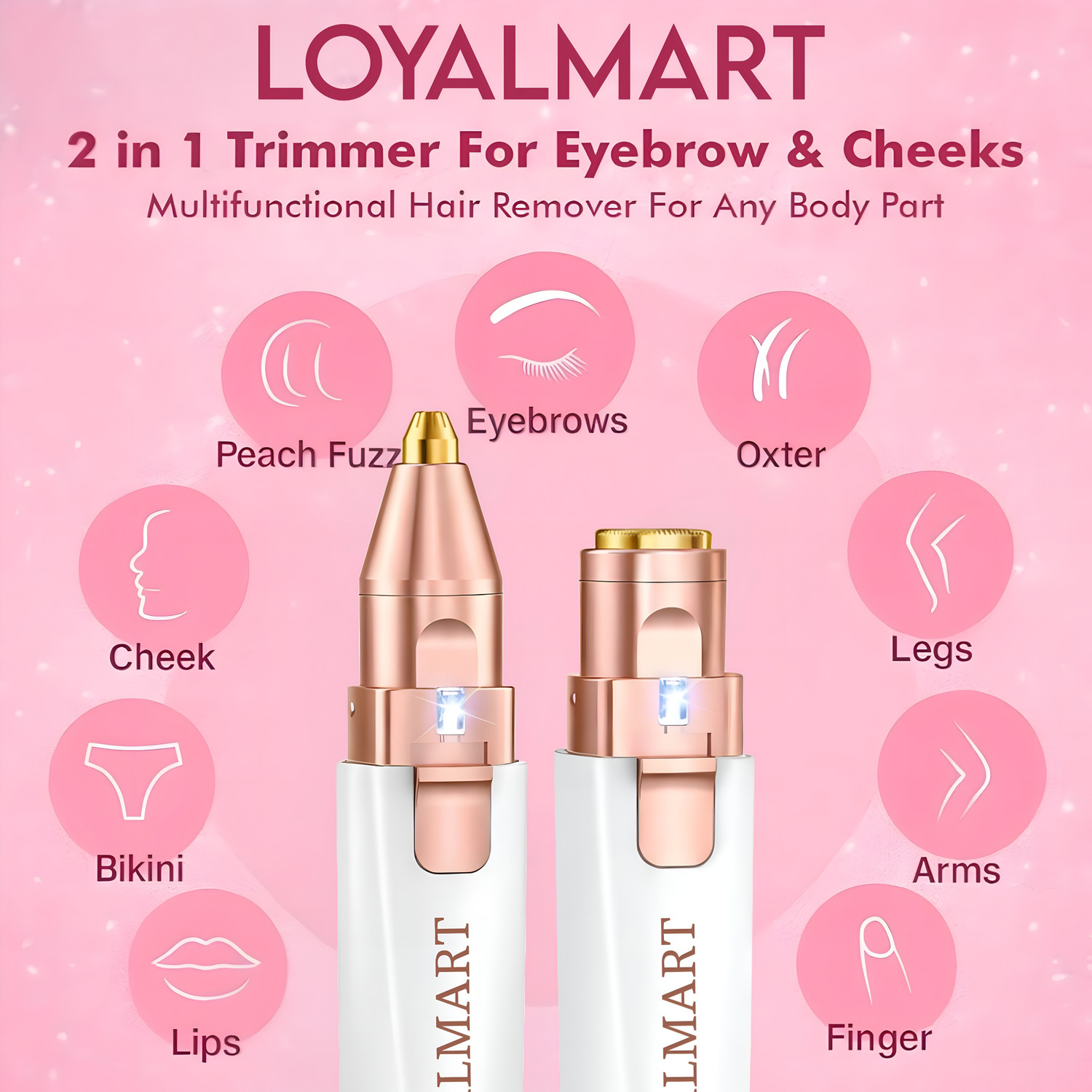 Image of Loyalmart Flawless Rechargable Lip & Eyebrow Hair Remover - 2-in-1 Razor Strips (120 g)