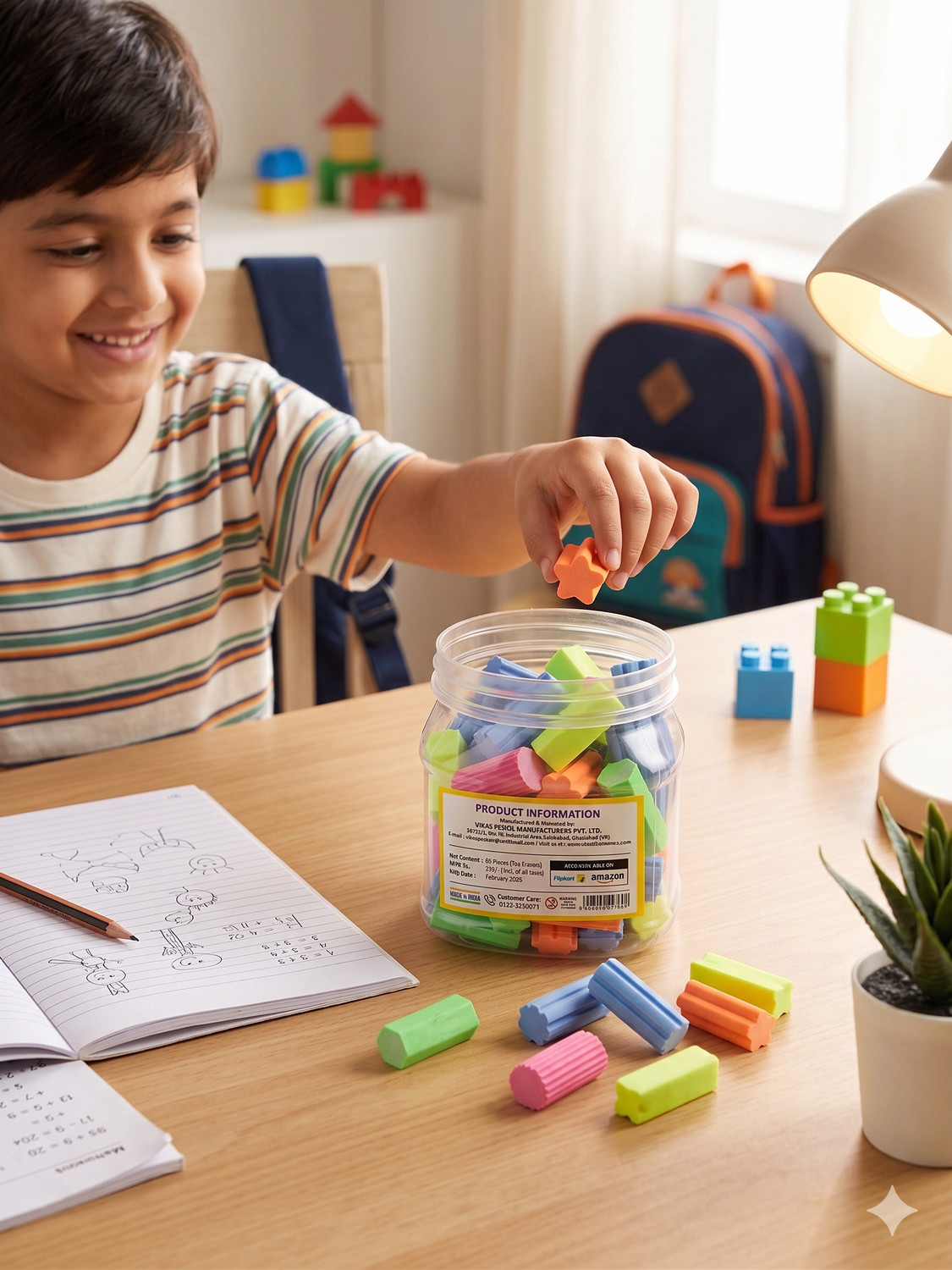 Image of Vikas Big Size Toy Erasers -Multi-Shaped, Non-Toxic Extra Soft Pencil Rubbers for Kids Non-Toxic Eraser