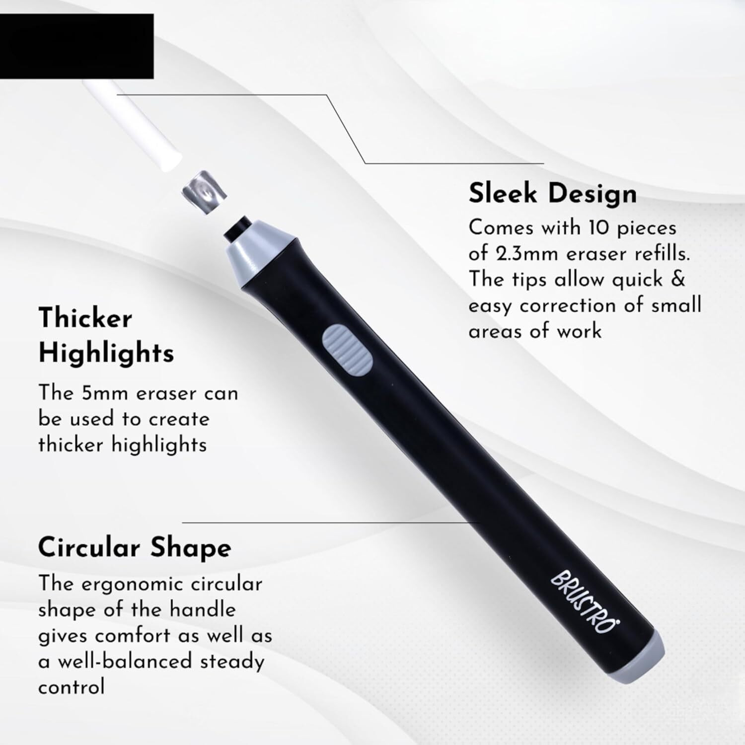 Image of Shivom Electric Eraser with 22 Refills | Automatic Pencil Sketching Non-Toxic Eraser