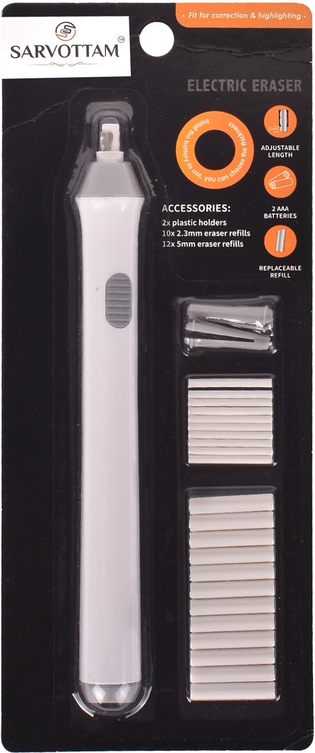 Image of Adoere Electric Battery Operated Automatic Pencil Eraser with 22 Refills Non Toxic Non-Toxic Eraser