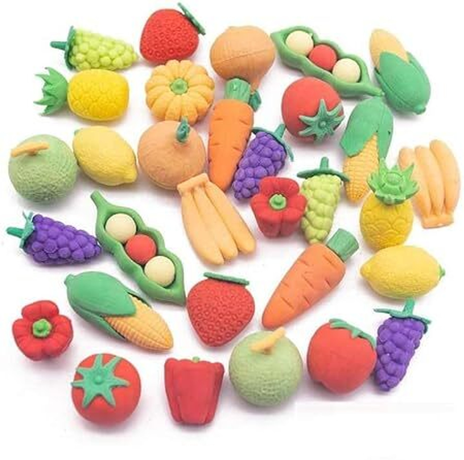 Image of Citrine Fancy Fruit & Vegetable Eraser For kids Best Colourful Gift For kids 8 unit Non-Toxic Eraser
