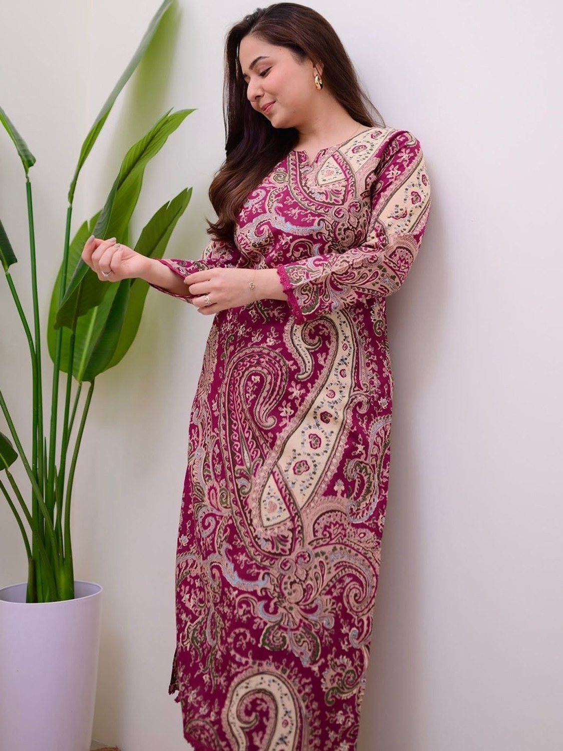 Image of TREADMO Women Kurti Palazzo Set