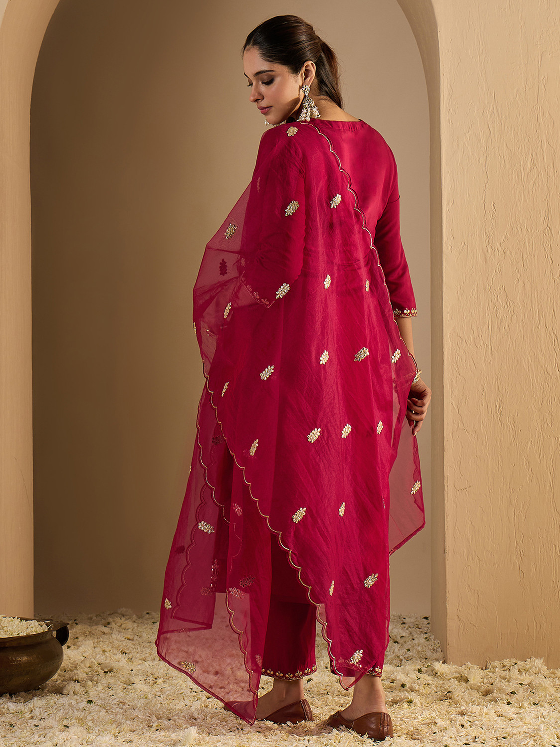 Image of Indo Era Women Kurta Pant Dupatta Set