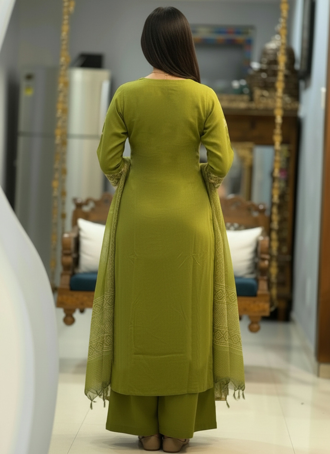Image of Divastri Women Kurti Palazzo Dupatta Set