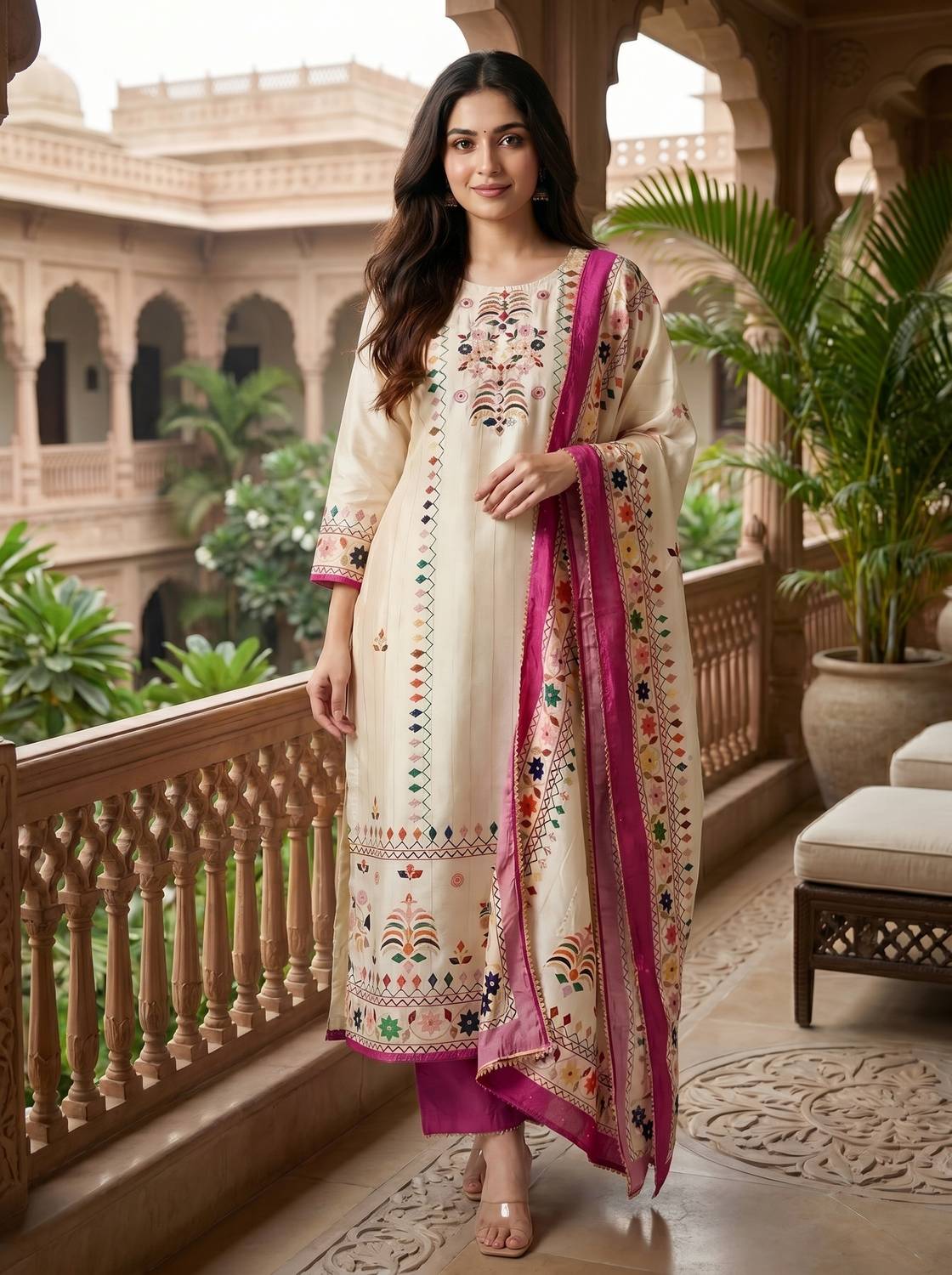 Bharvita Women Kurta Pant Dupatta Set