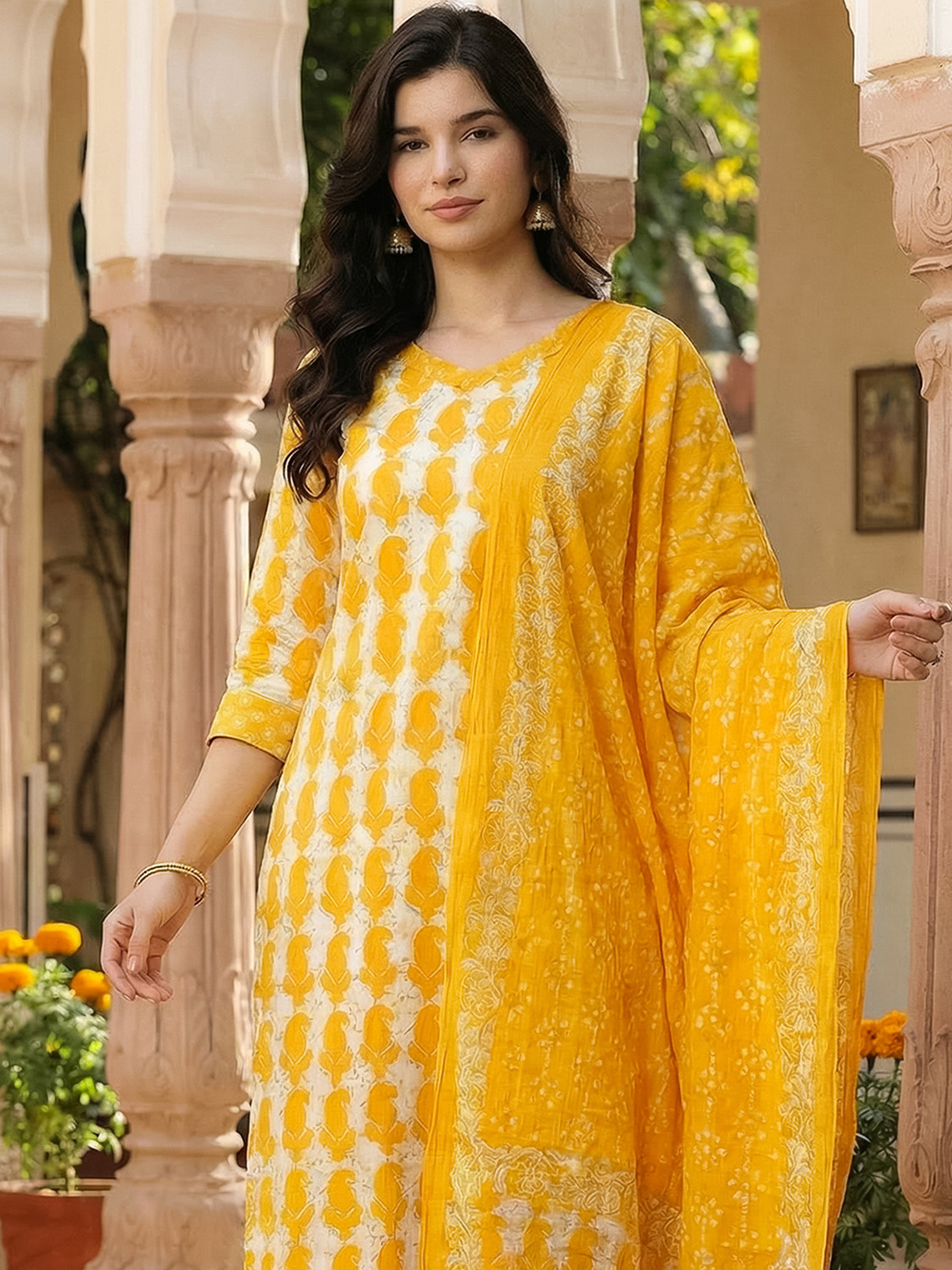 Image of Indo Era Women Kurta Pant Dupatta Set