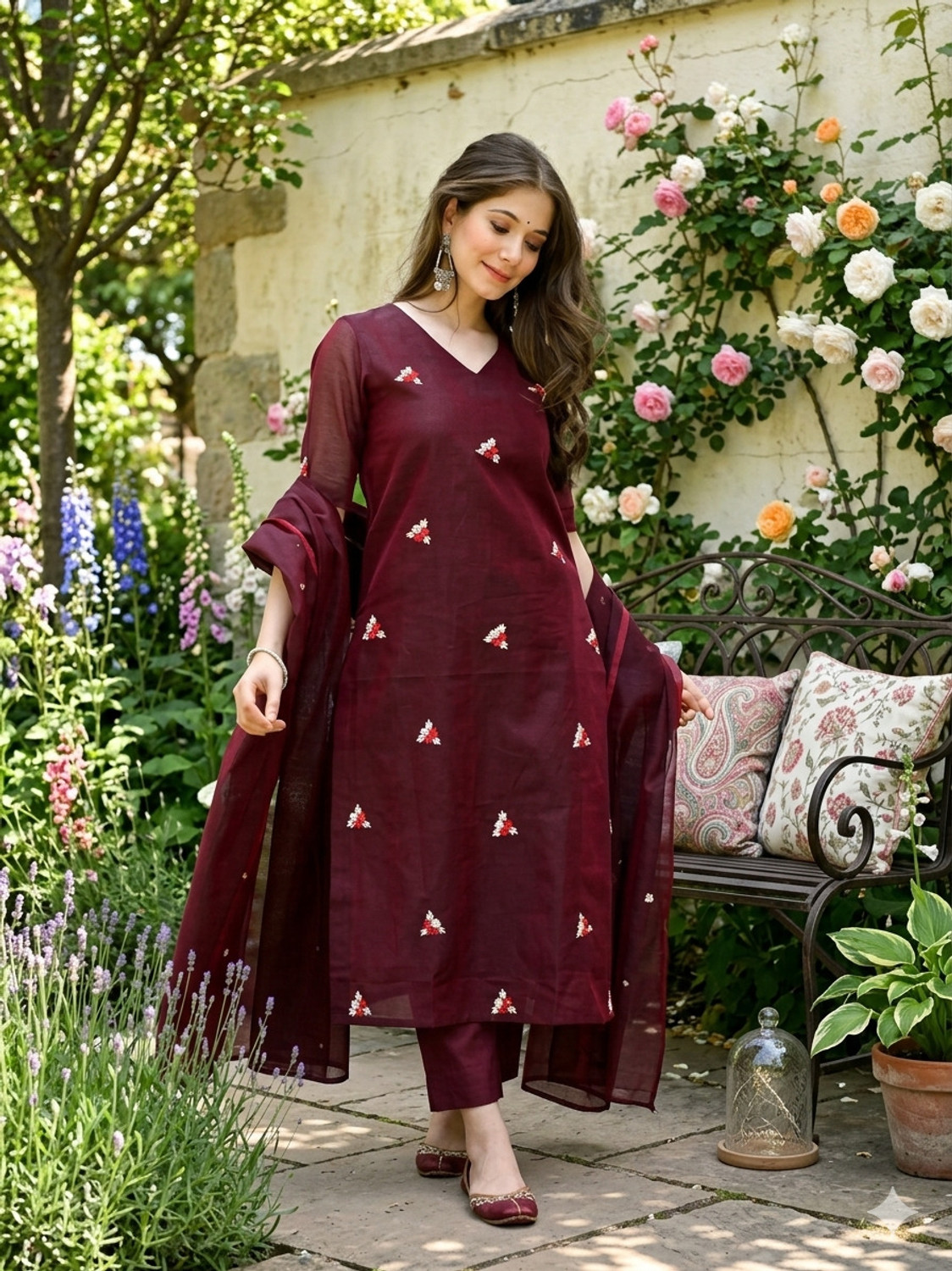 Image of Aatvi Women Kurta Pant Dupatta Set