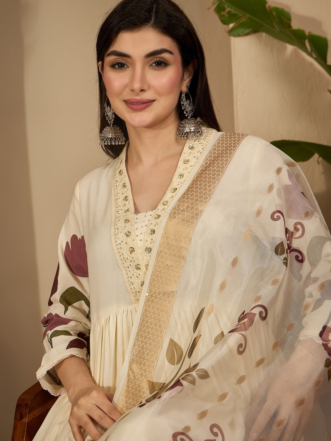 Image of Stylum Women Kurta Palazzo Dupatta Set