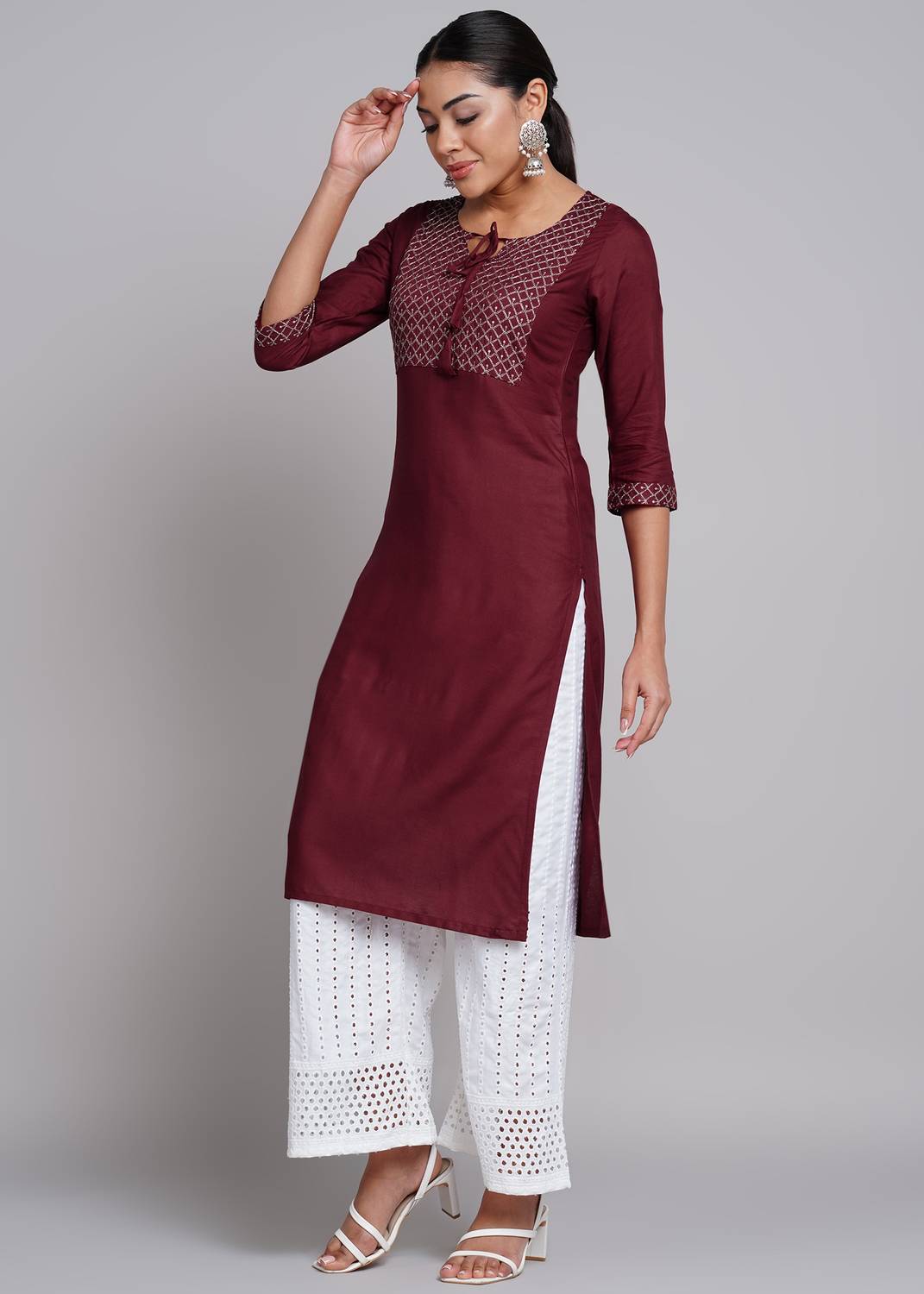 BAMLIZA WEAR Women Kurta Palazzo Set