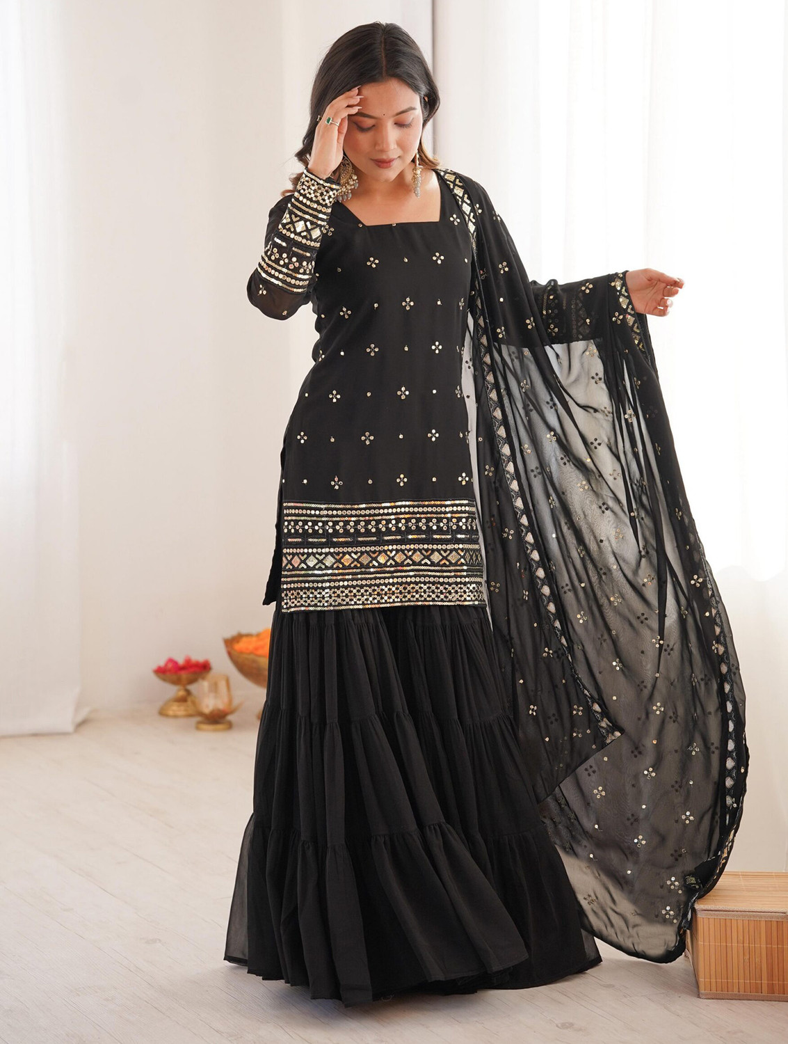 Trijal Fab Women Kurta Sharara Dupatta Set