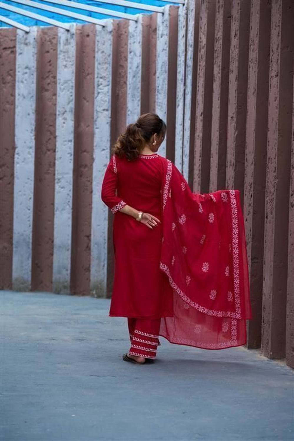 Image of IKRASS Women Kurta Palazzo Dupatta Set