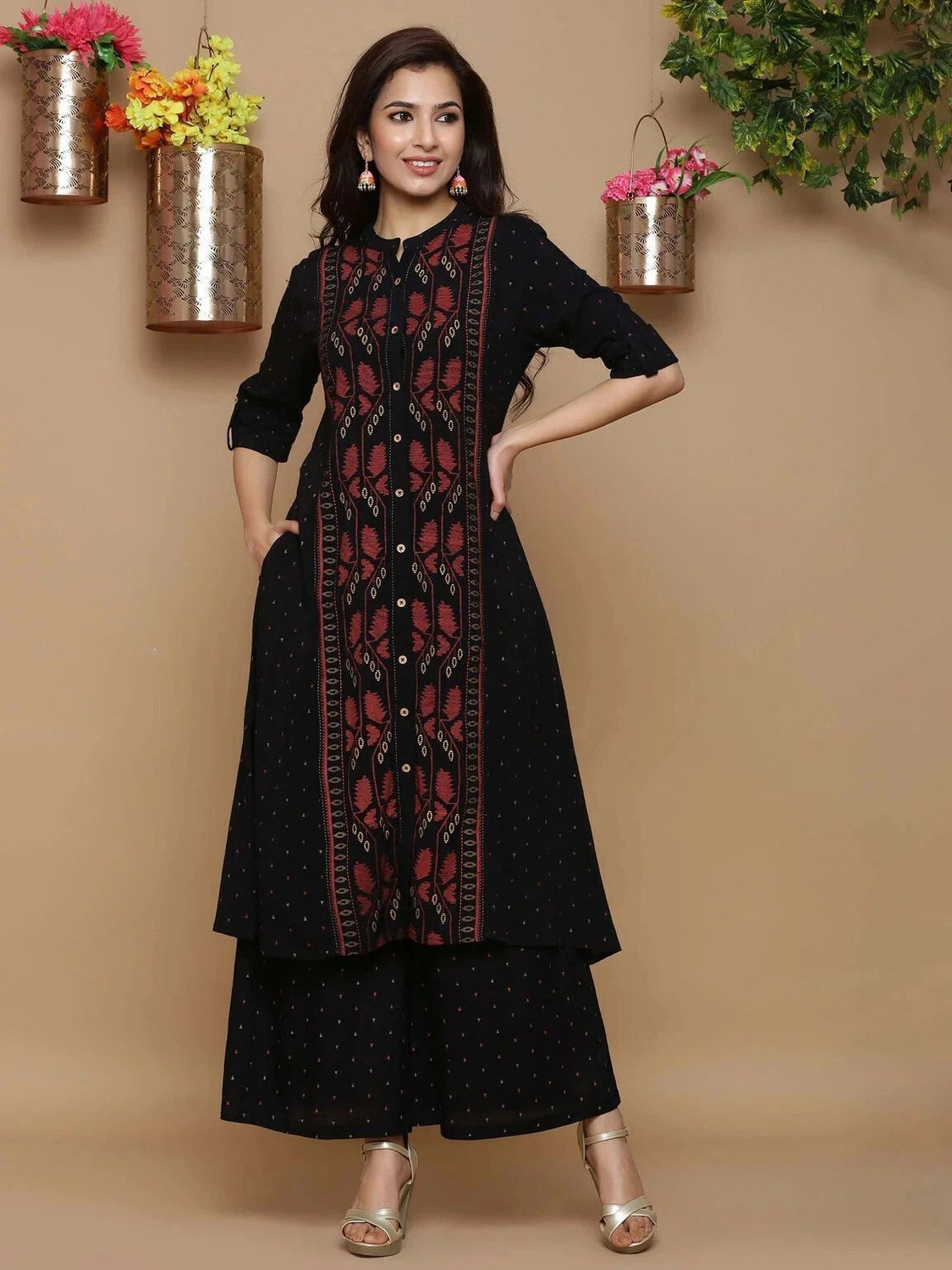 Image of STARKART Women Kurta Palazzo Set
