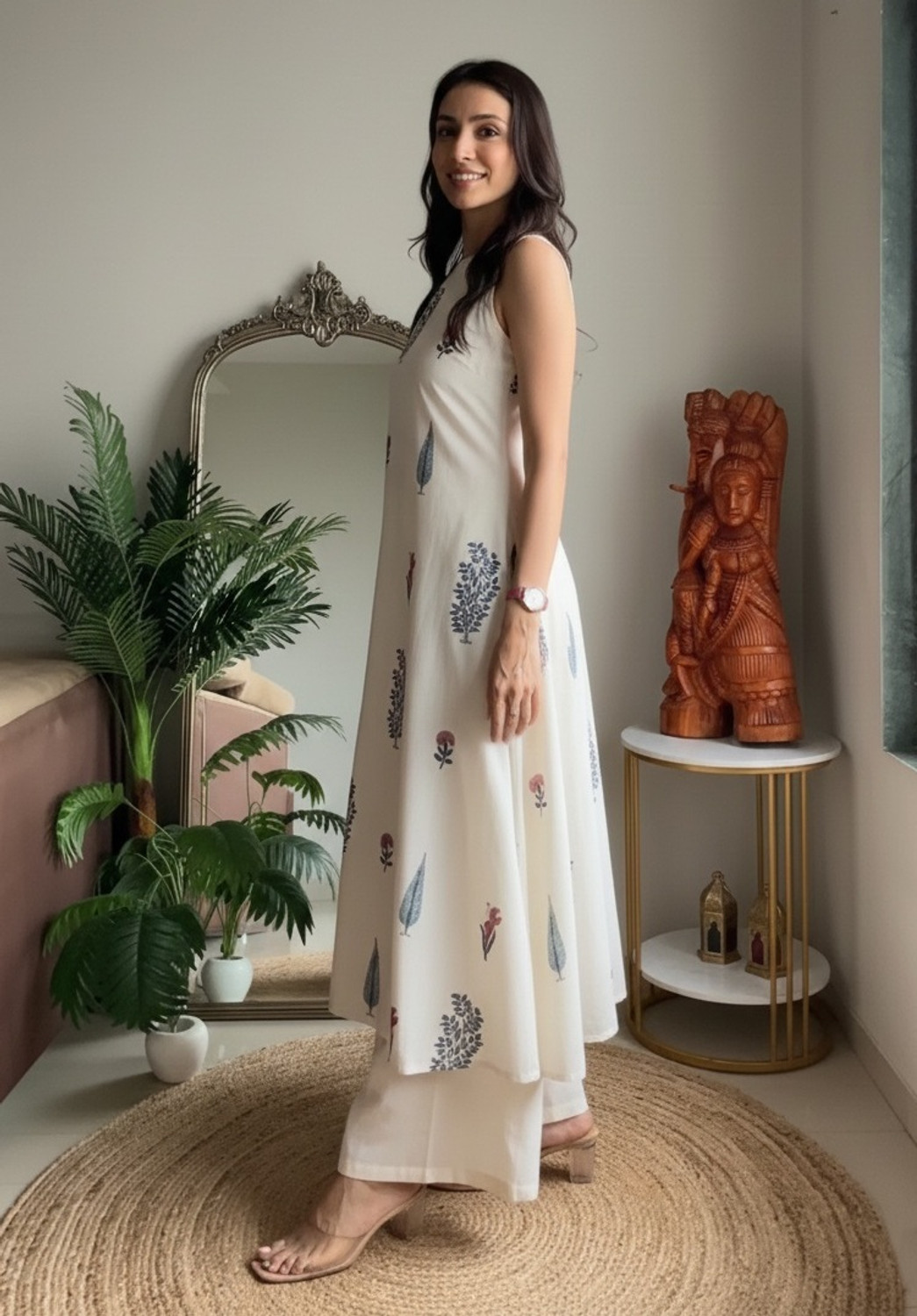 Image of Nermosa Women Kurta Palazzo Dupatta Set