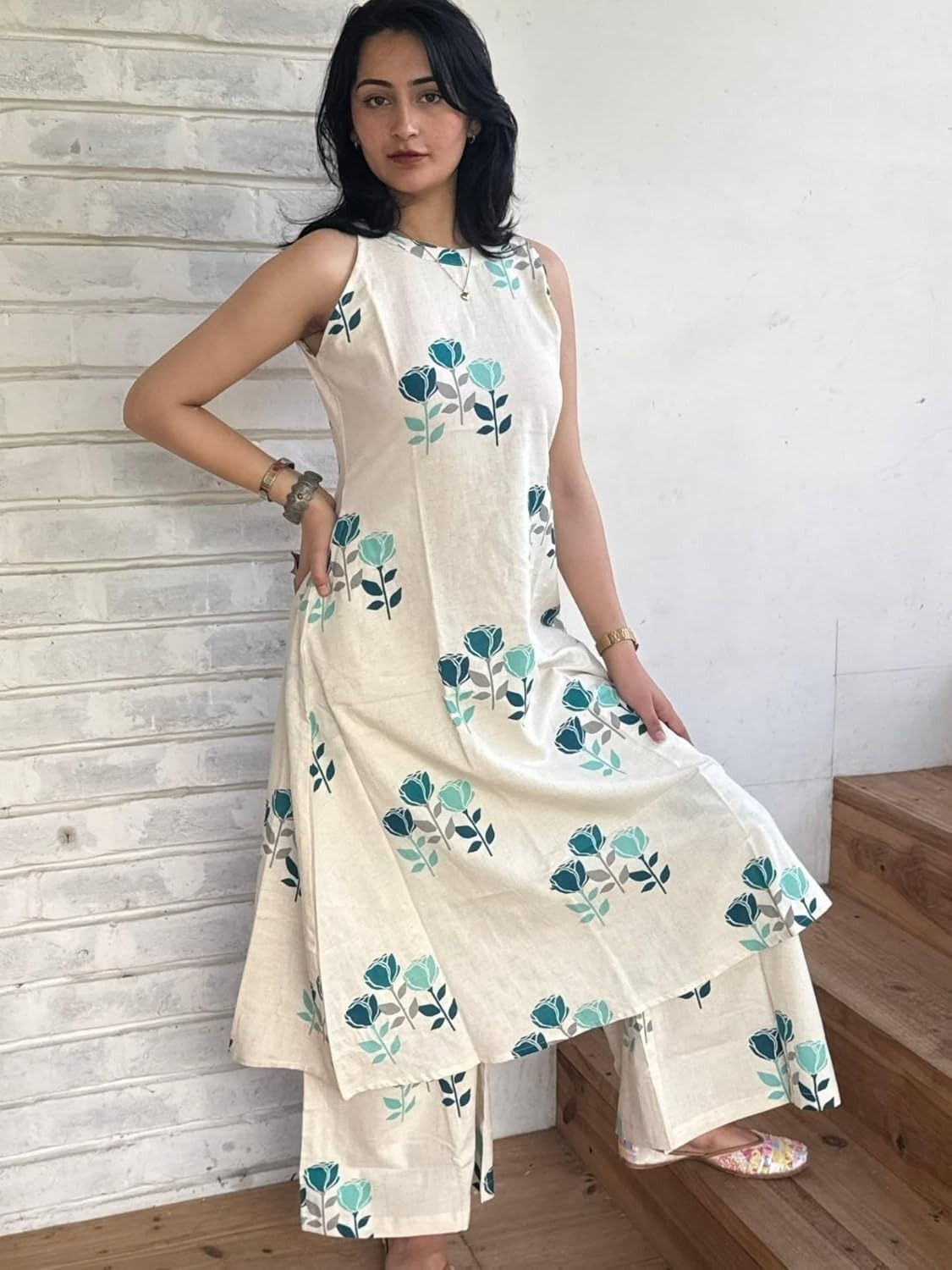 Image of BILVAPATRA Women Kurti Palazzo Set