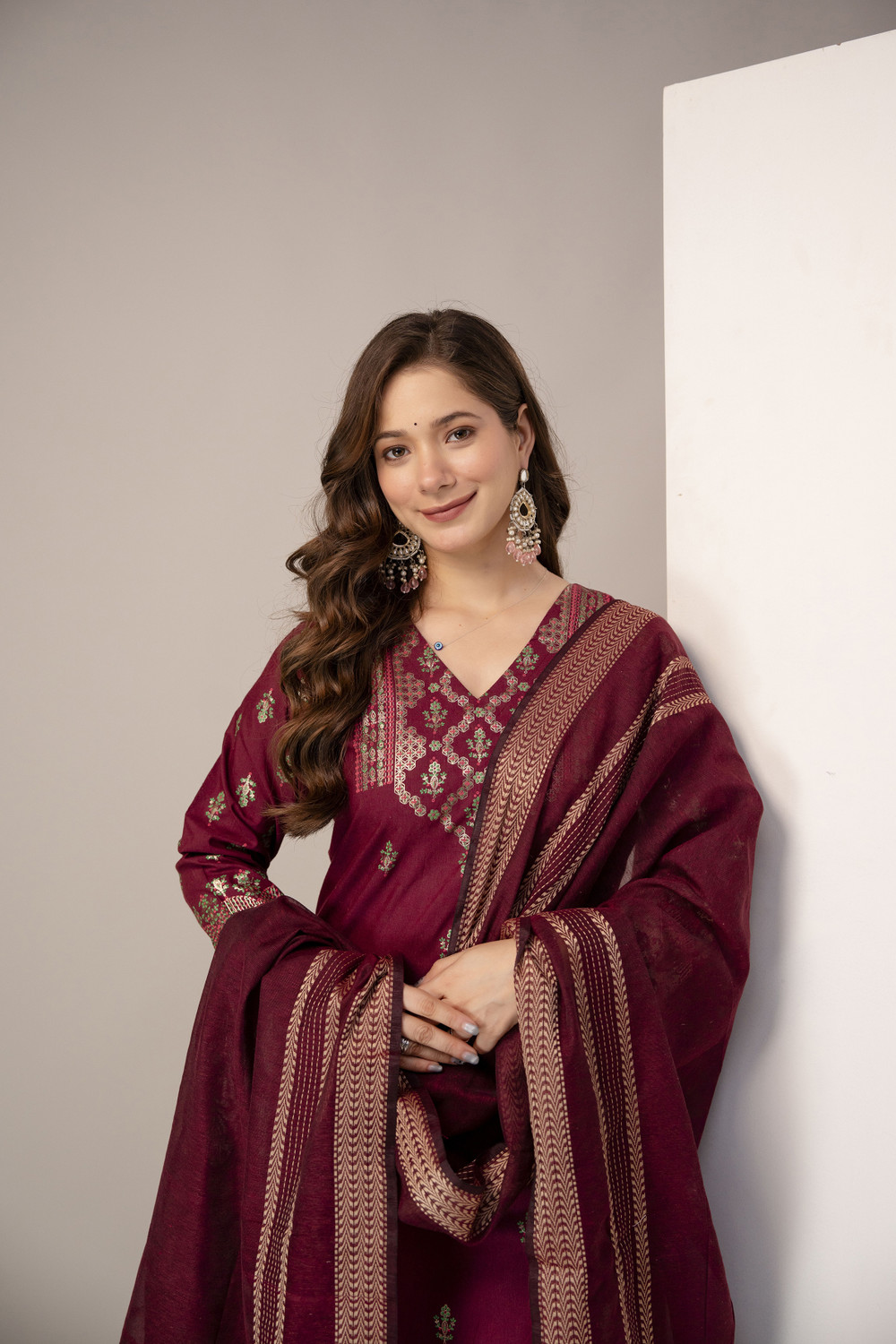 Image of Floressa Women Kurta Pant Dupatta Set