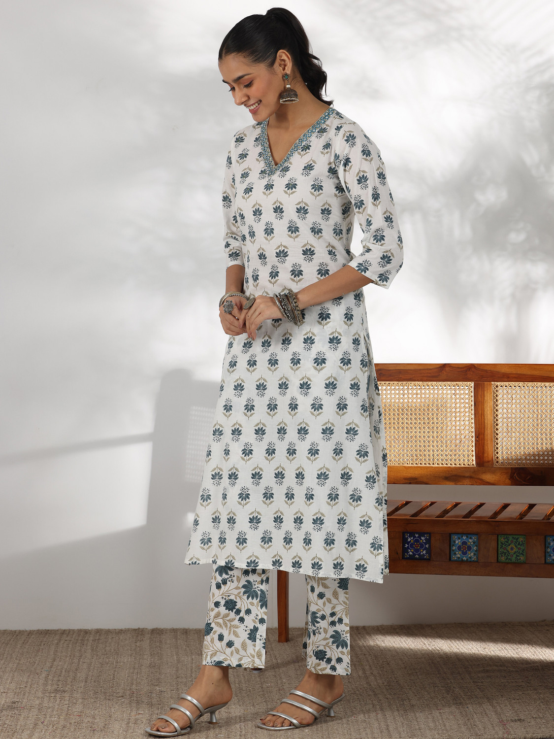 Image of LIBAS Women Kurta Palazzo Dupatta Set