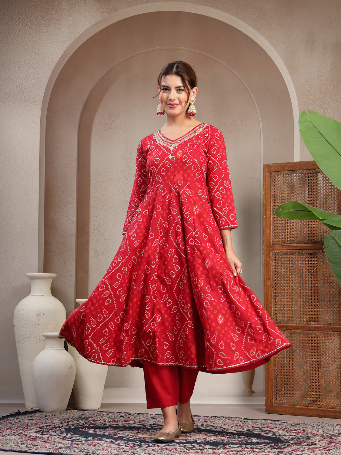 Image of Gulmohar Jaipur Women Kurta Palazzo Dupatta Set