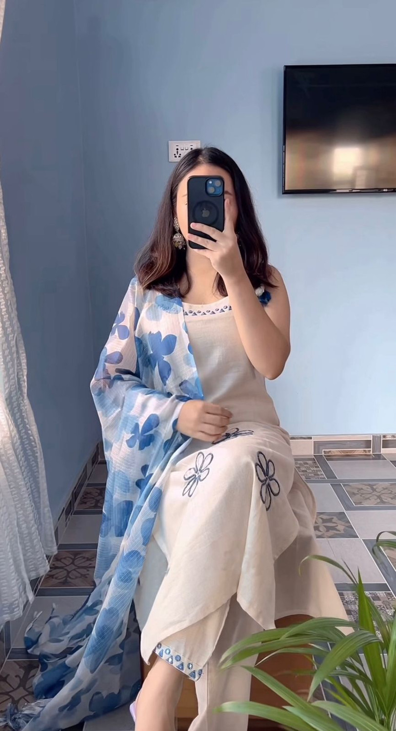 Image of Aish n Bless Women Kurta Pant Dupatta Set