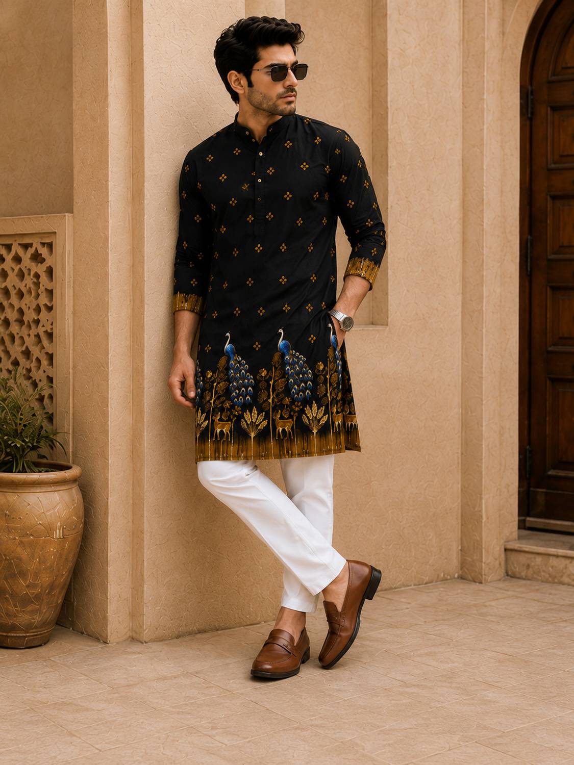 MENTIFIC Men Kurta Pyjama Set - Image 1