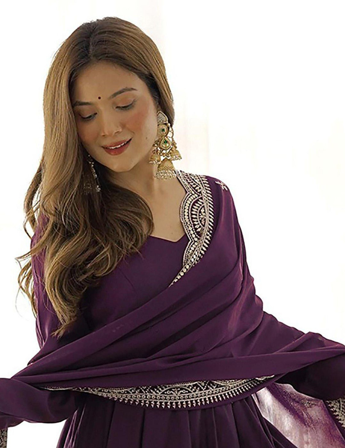 Image of SAHYRA Women Georgette Kurta Dupatta Set