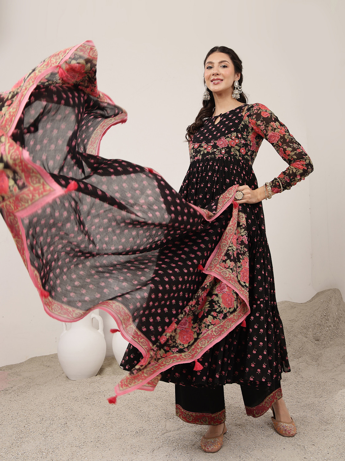 Image of Gulmohar Jaipur Women Kurta Palazzo Set