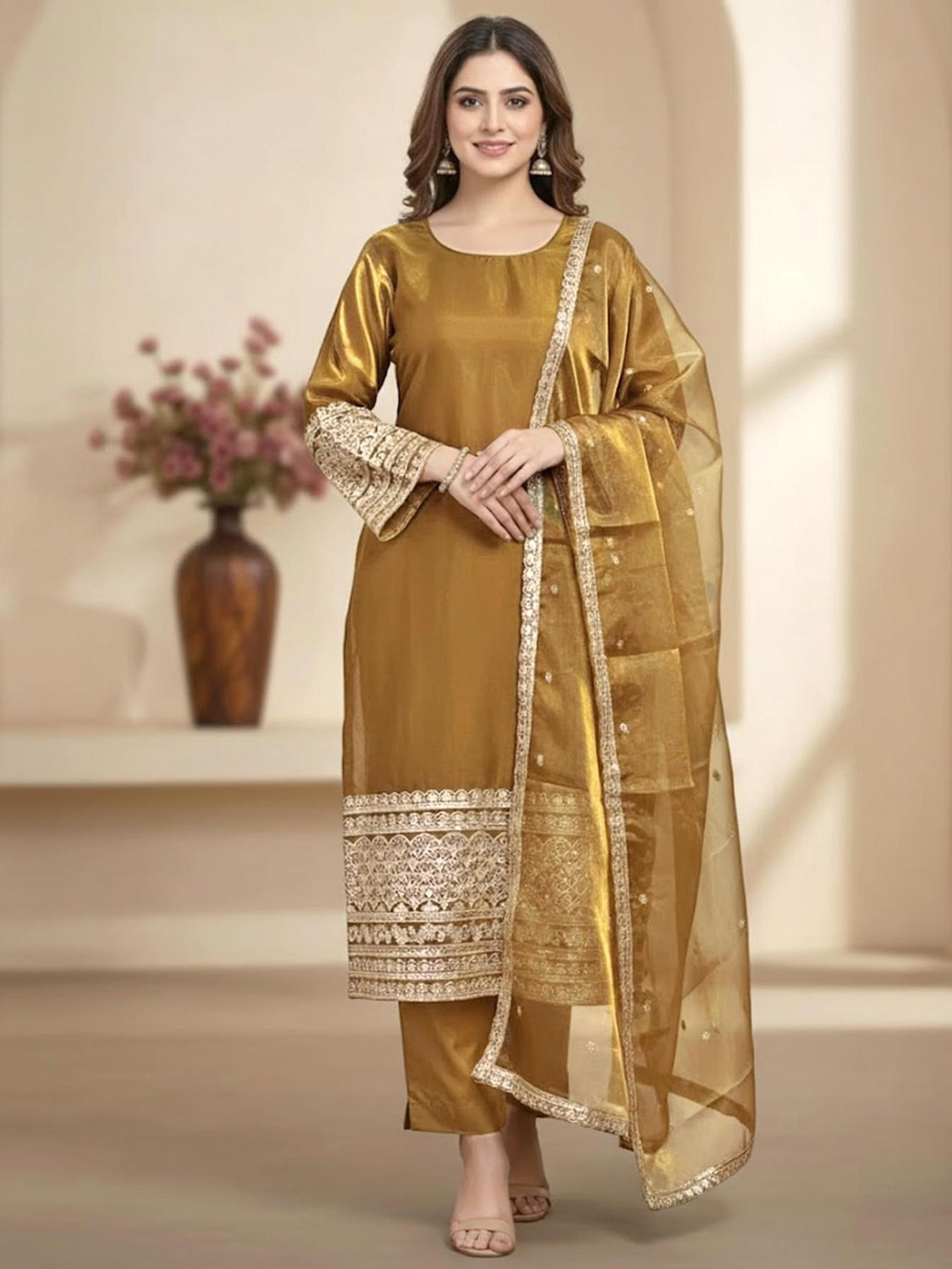 Image of Bavali Creation Women Kurta Pant Dupatta Set