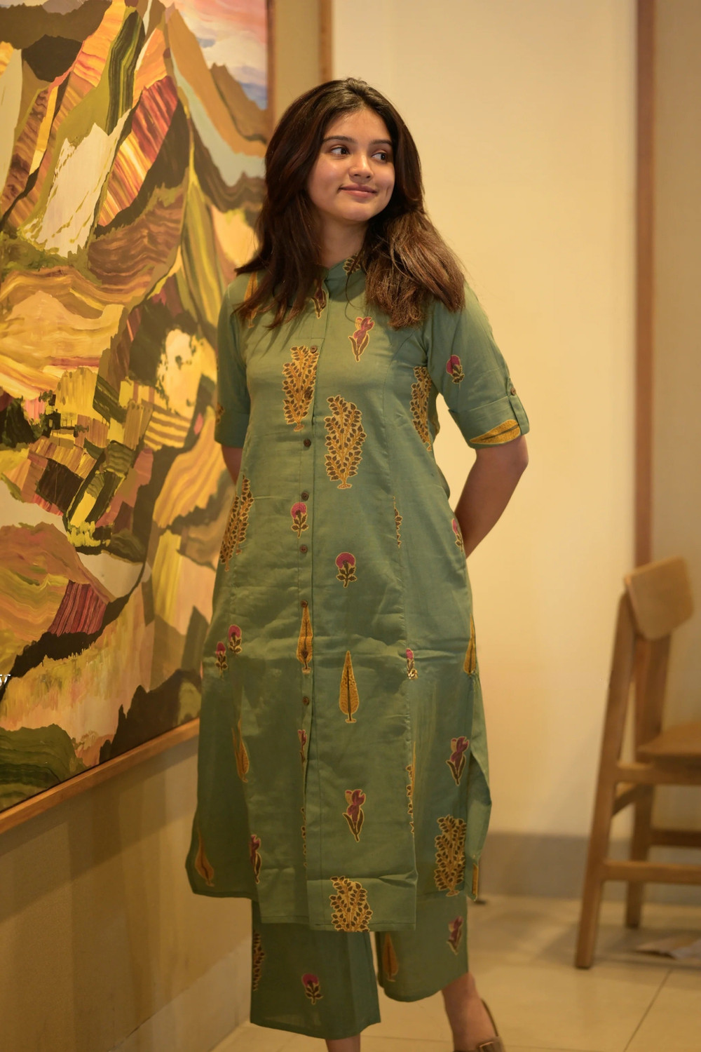 Image of 4 STOCK Women Pure Cotton Kurta Pant Set